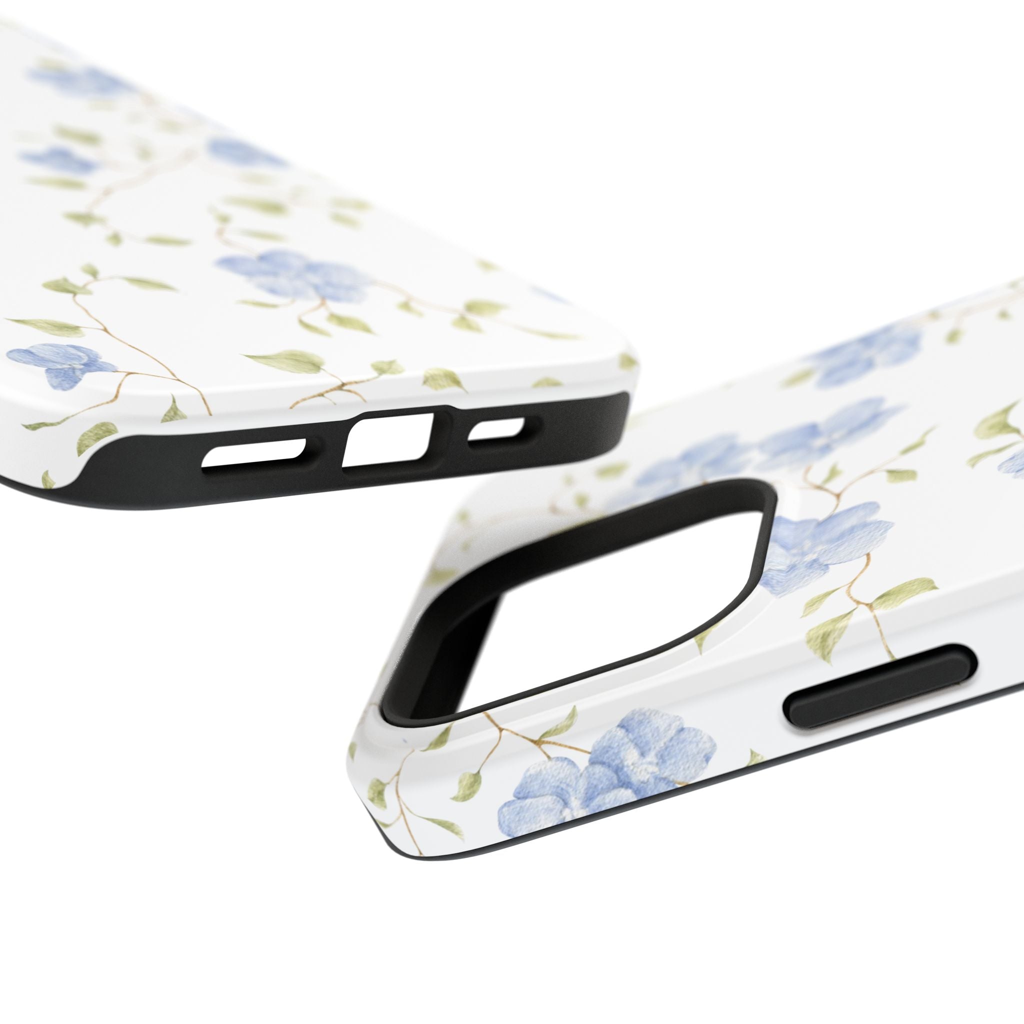 Customizable: Blue Floral Impact-Resistant Phone Case