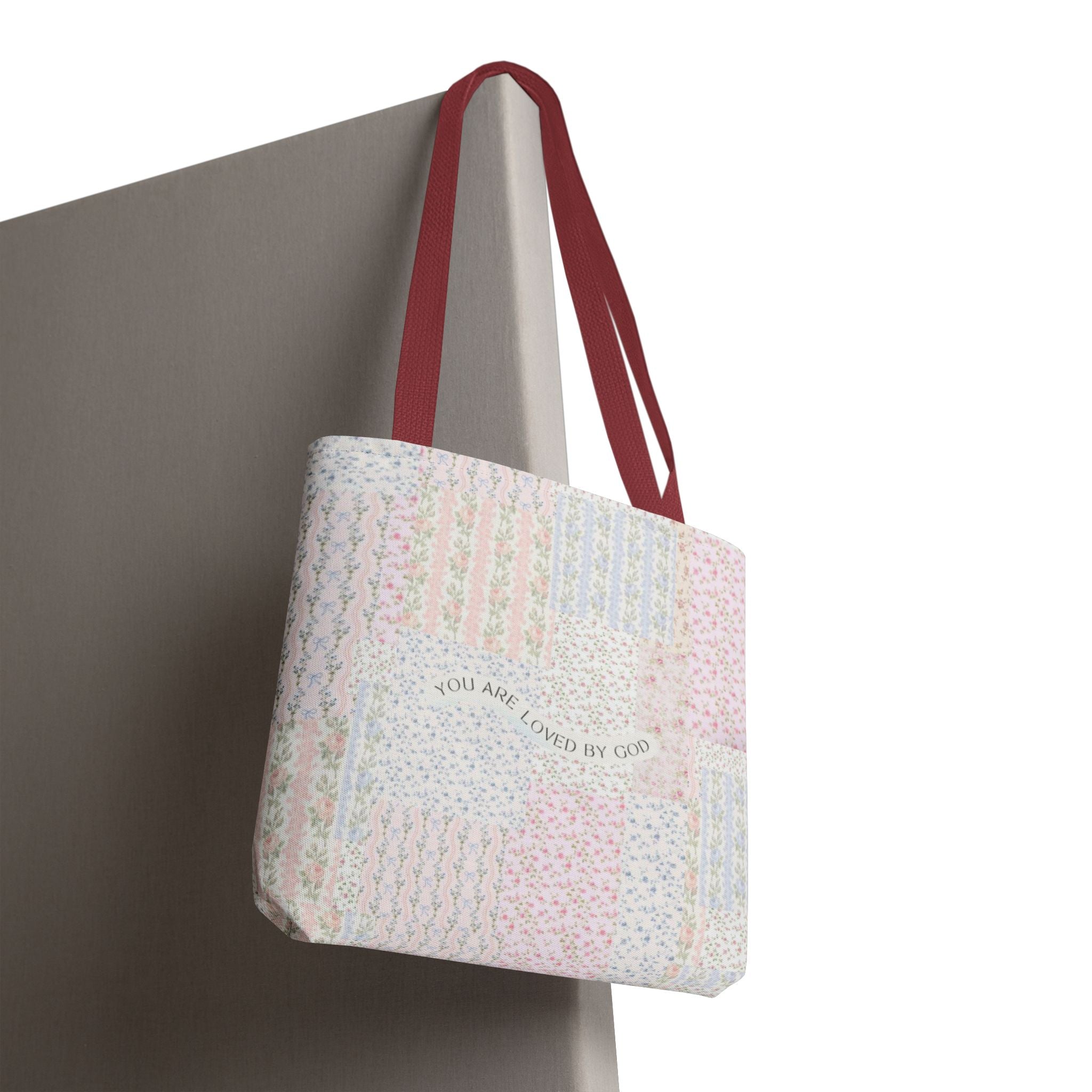 Spiritual Tote Bag with Floral Design, Inspirational Gift for Women, Church Bag, Eco-Friendly Shoulder Tote, Everyday Use