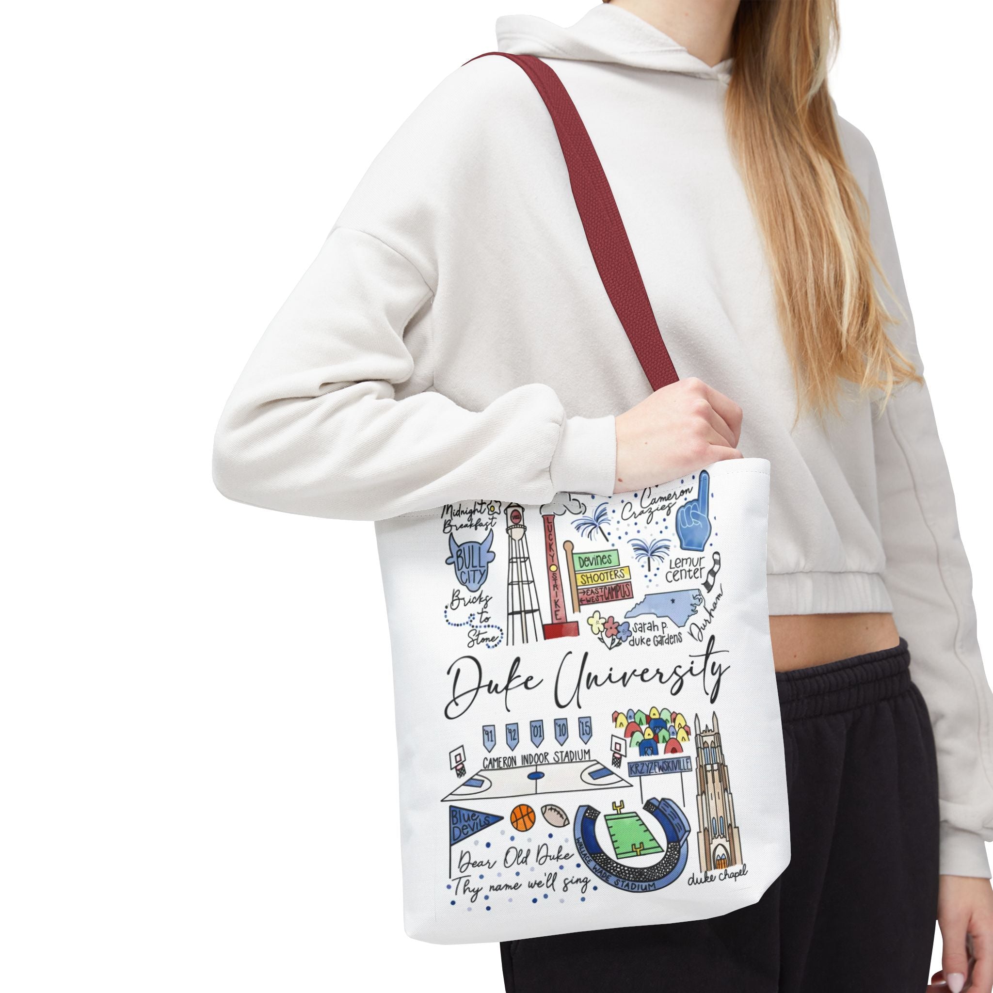 Duke University Tote Bag, College Spirit Bag, Campus Life Accessory, School Pride Gift, Eco-Friendly Shopping Bag