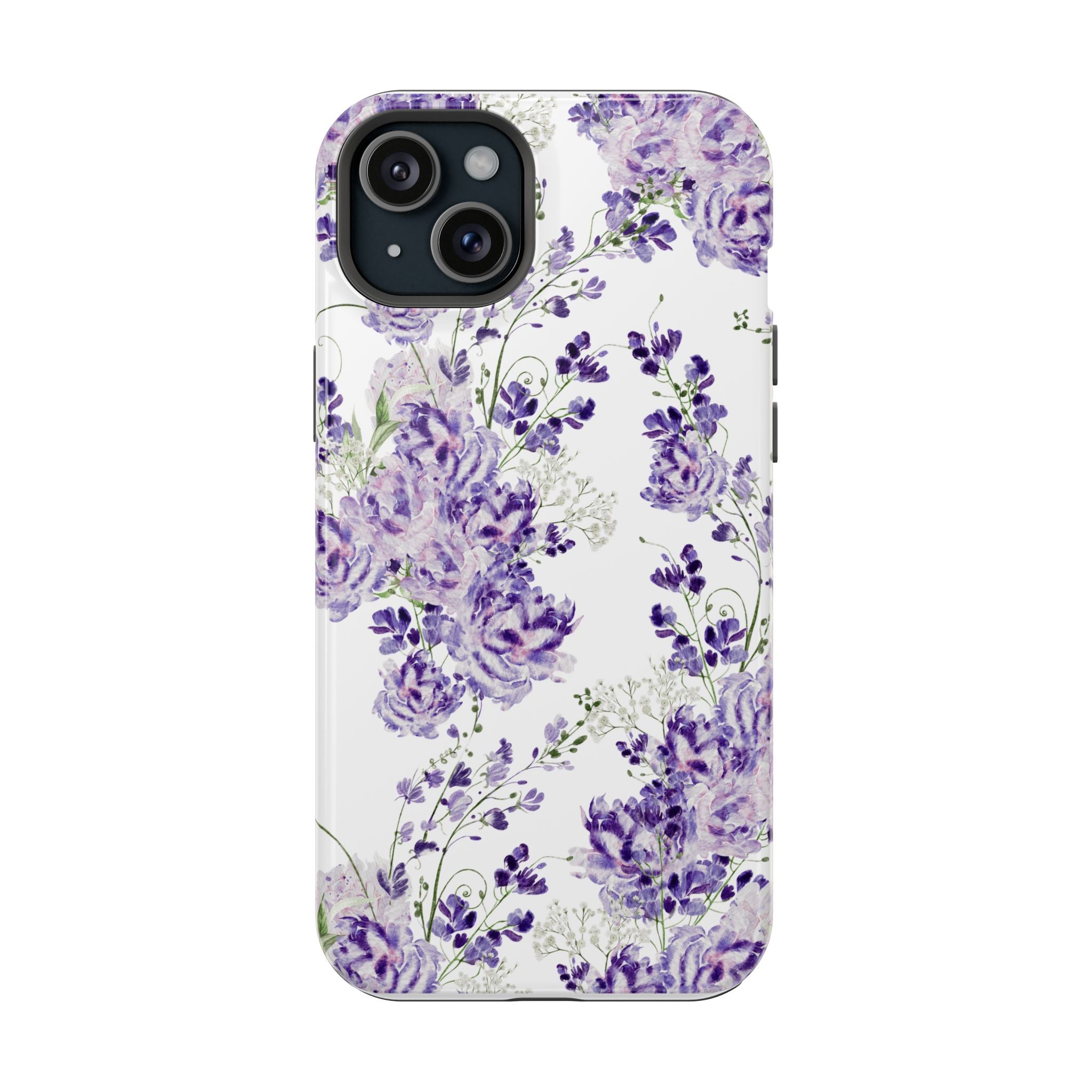 Customizable: Purple Floral Impact-Resistant Phone Case