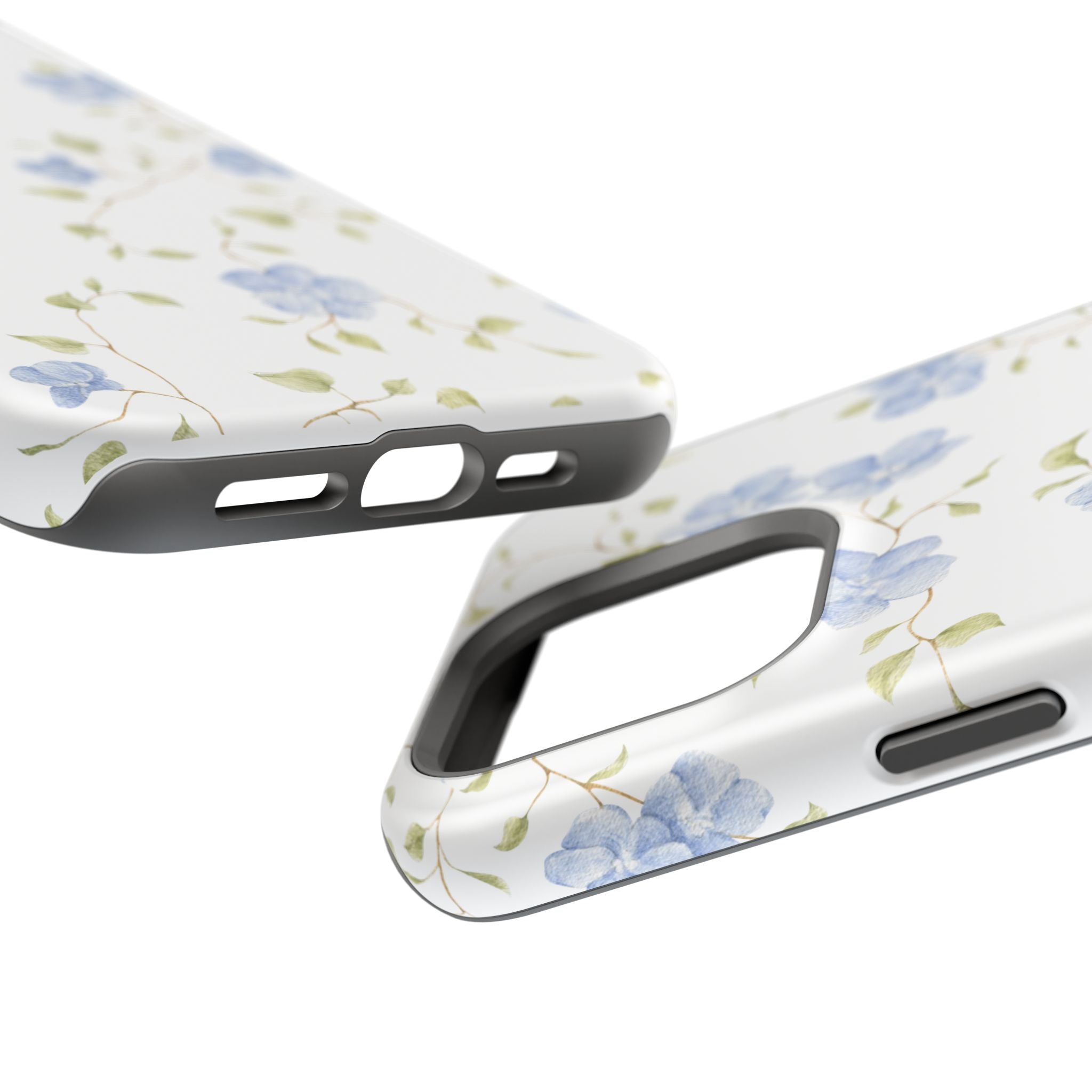 Customizable: Blue Floral Impact-Resistant Phone Case