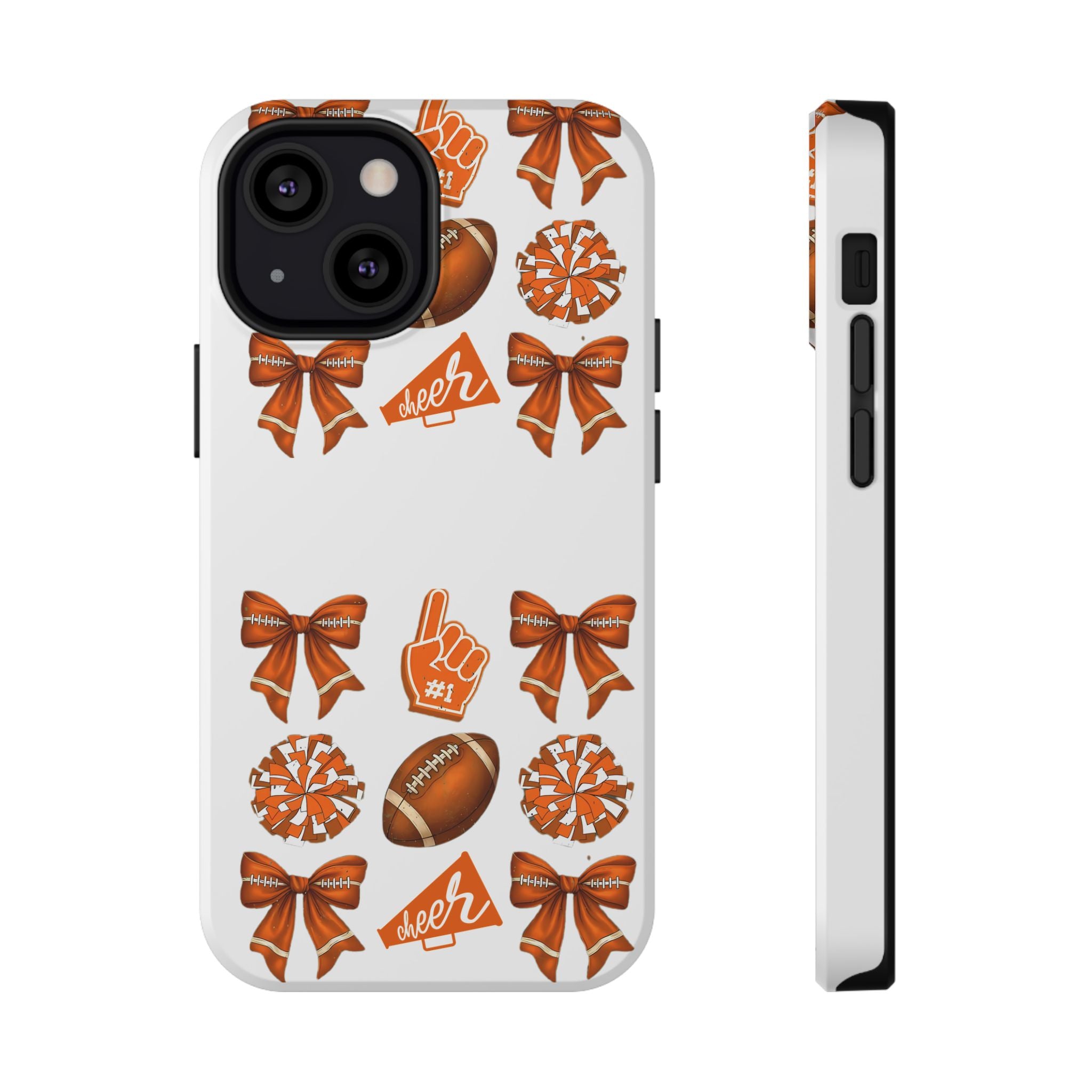 Customizable Orange-Themed Football Team Spirit Phone Case - Cheerful Accessories for Game Day, Unique Design for Fans, Sports Gift, Fall Celebrations, Team Pride