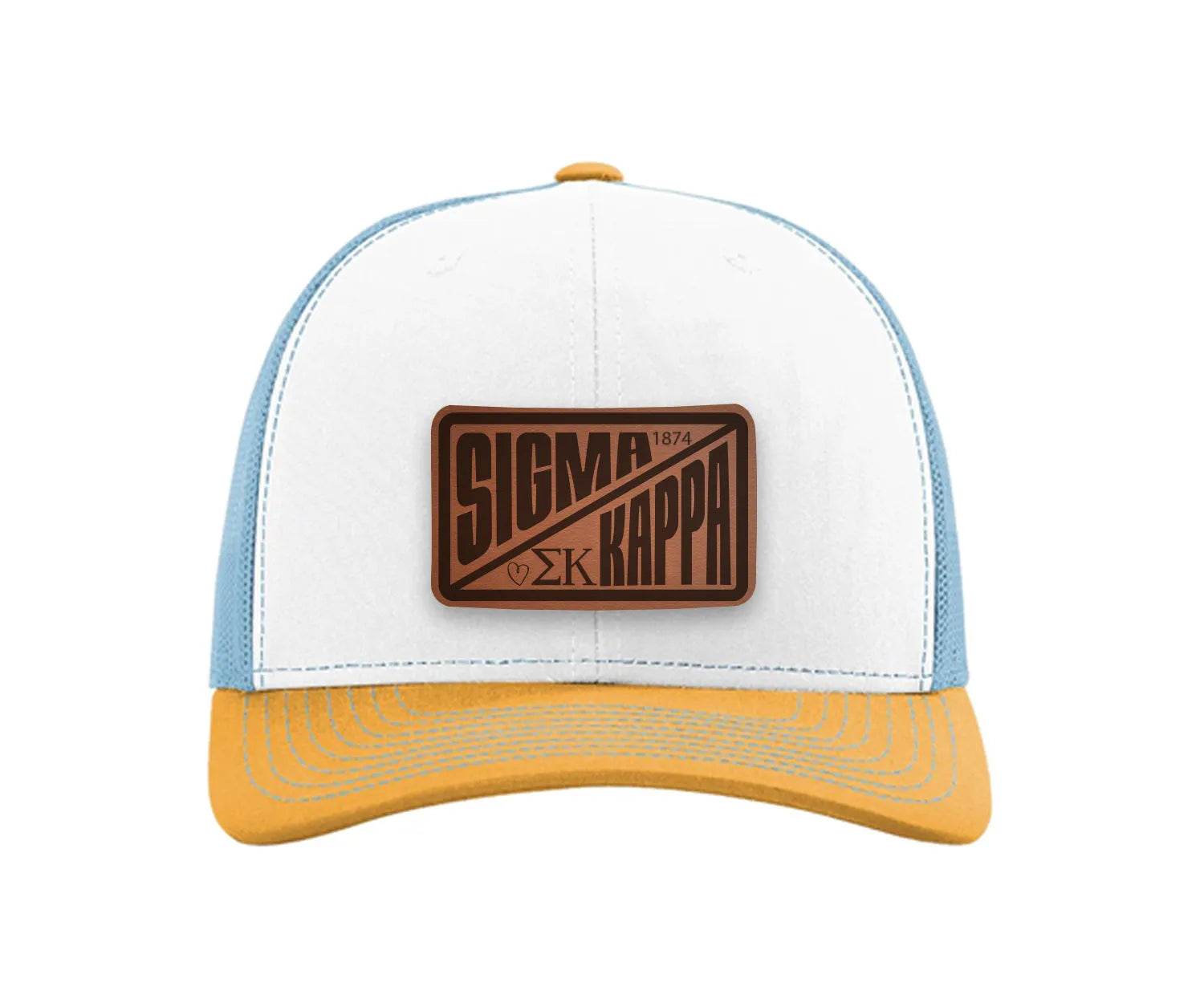 Sigma Kappa Richardson 112 Leatherette Patch Trucker Hat - Divide