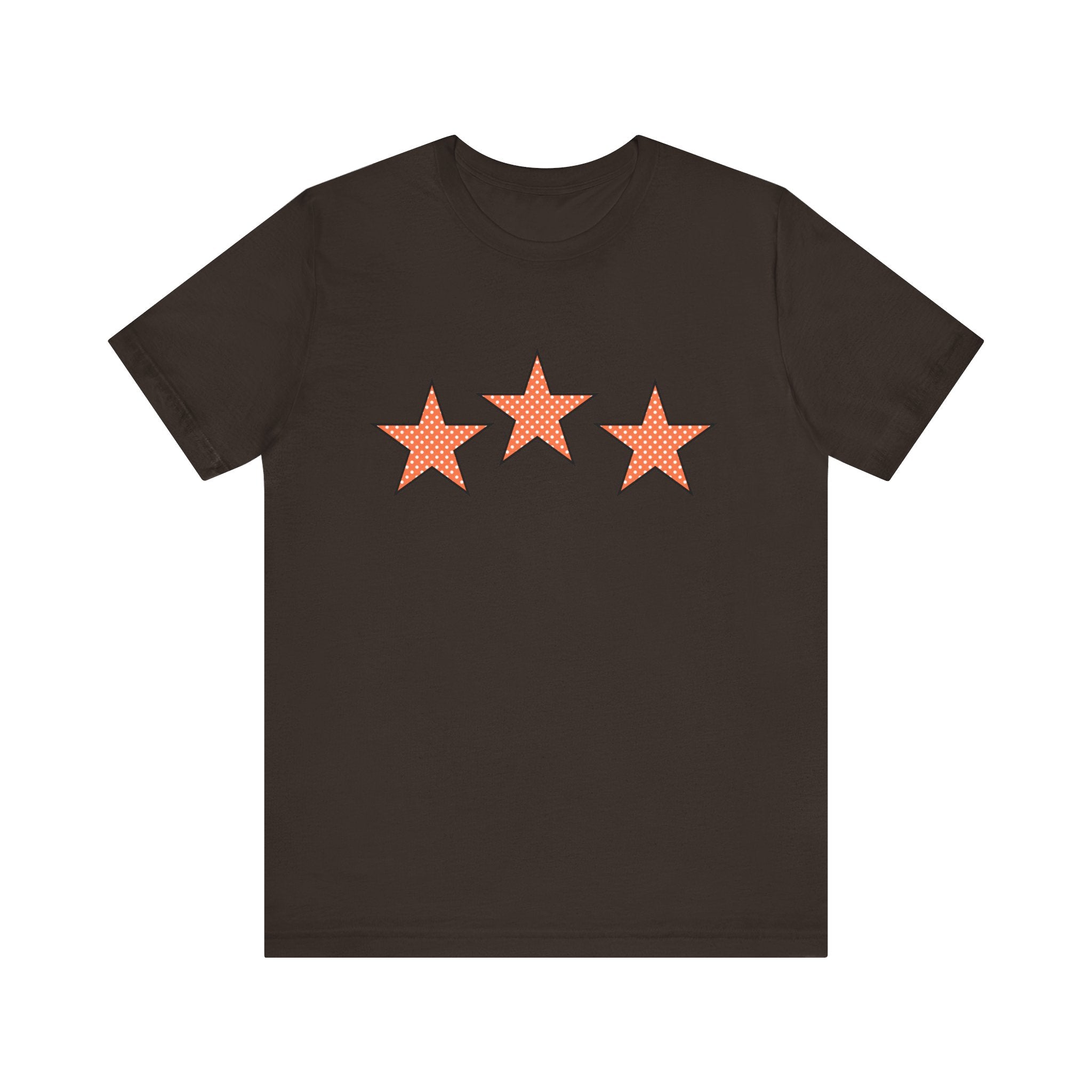 Customizable Orange & White Polka Dot Tri-Star Graphic Tee