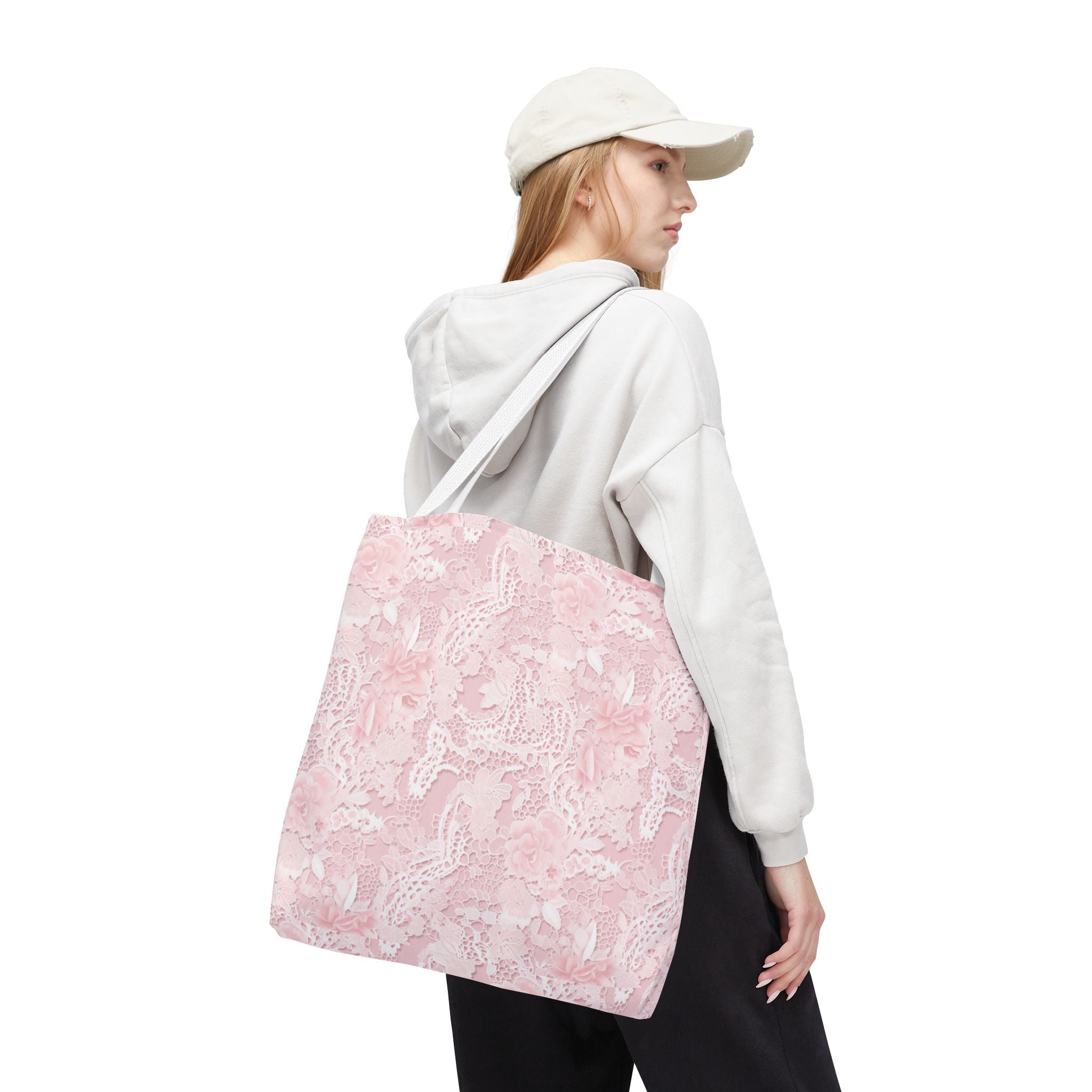 Chic Floral Tote Bag, Stylish Shopping Bag, Pink Floral Accessory, Perfect for Gifts, Sustainable Fashion
