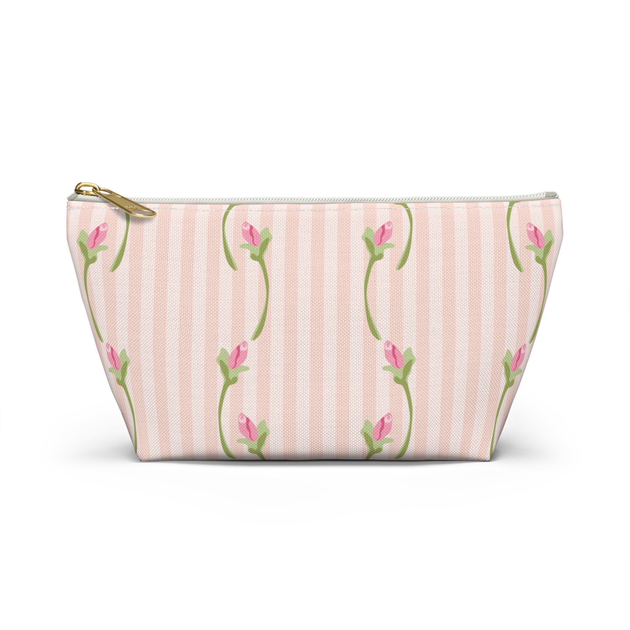 Customizable: Floral Accessory Pouch with T-bottom