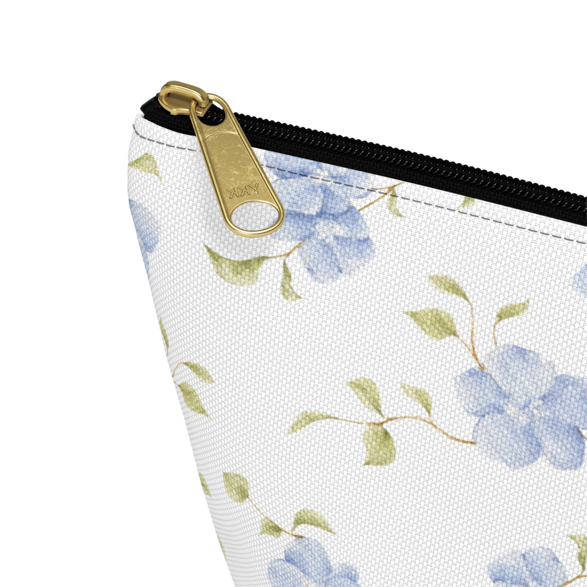 Customizable: Floral Accessory Pouch, Cosmetic Bag, Makeup Organizer, Gift for Her, Travel Essentials, Blue Floral Design