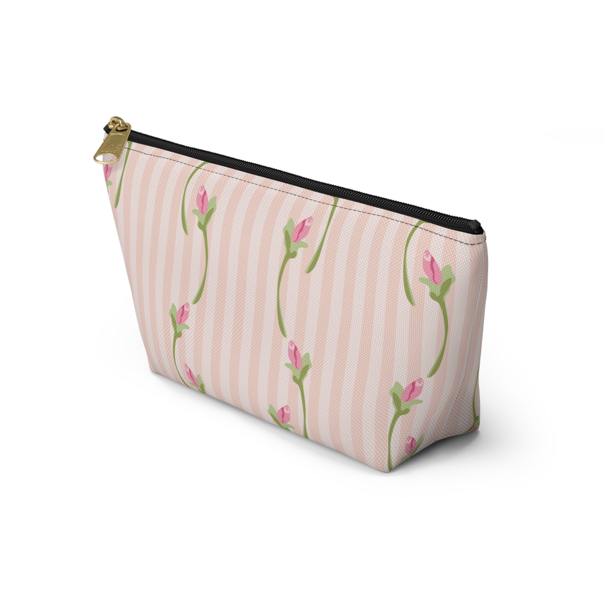 Customizable: Floral Accessory Pouch with T-bottom