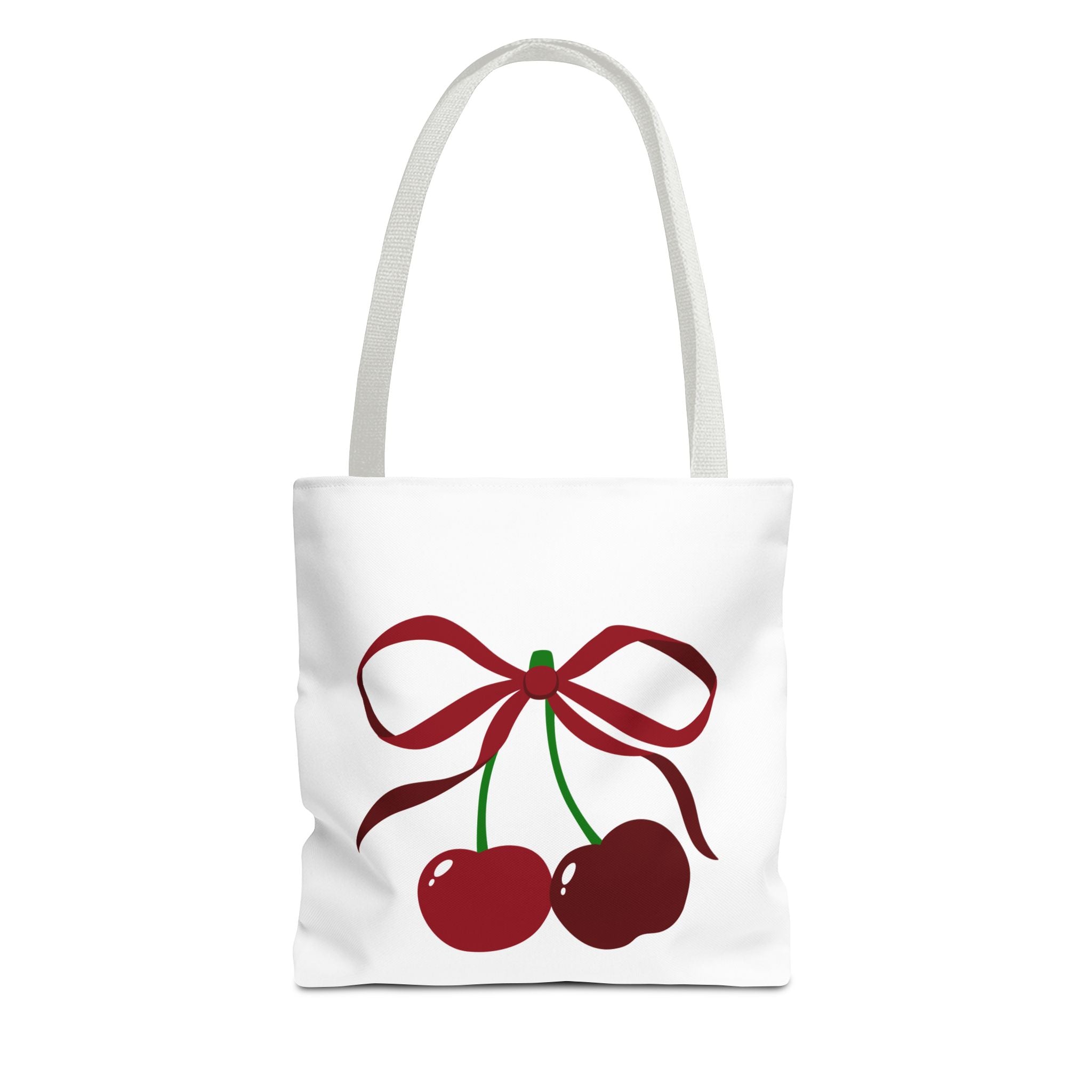 Customizable: Cherry Bow Tote Bag, Cute Carry-All for Everyday, Gift for Her, Eco-Friendly Shopping Bag, Perfect for Summer Outings
