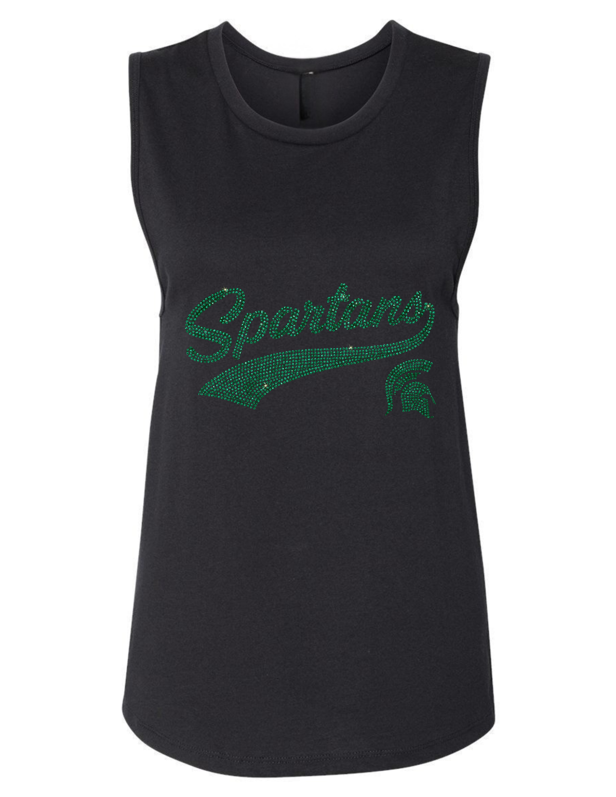 Michigan State Spartan Script Black Tank Top