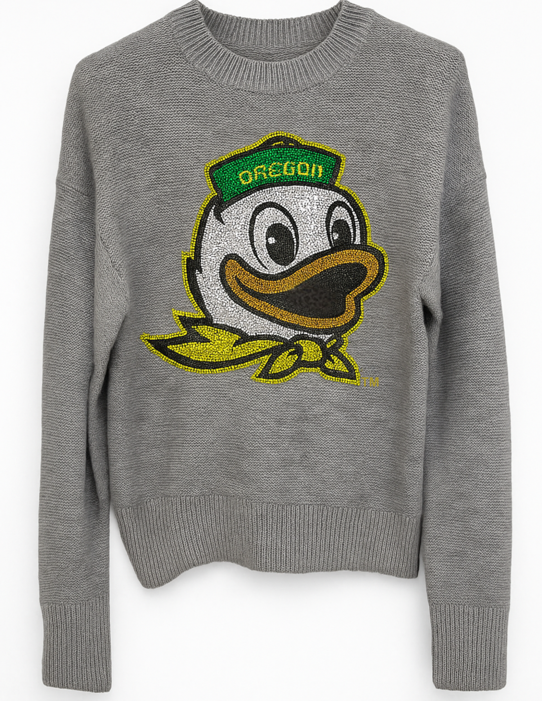 University Of Oregon Duck Gray Crewneck Sweater