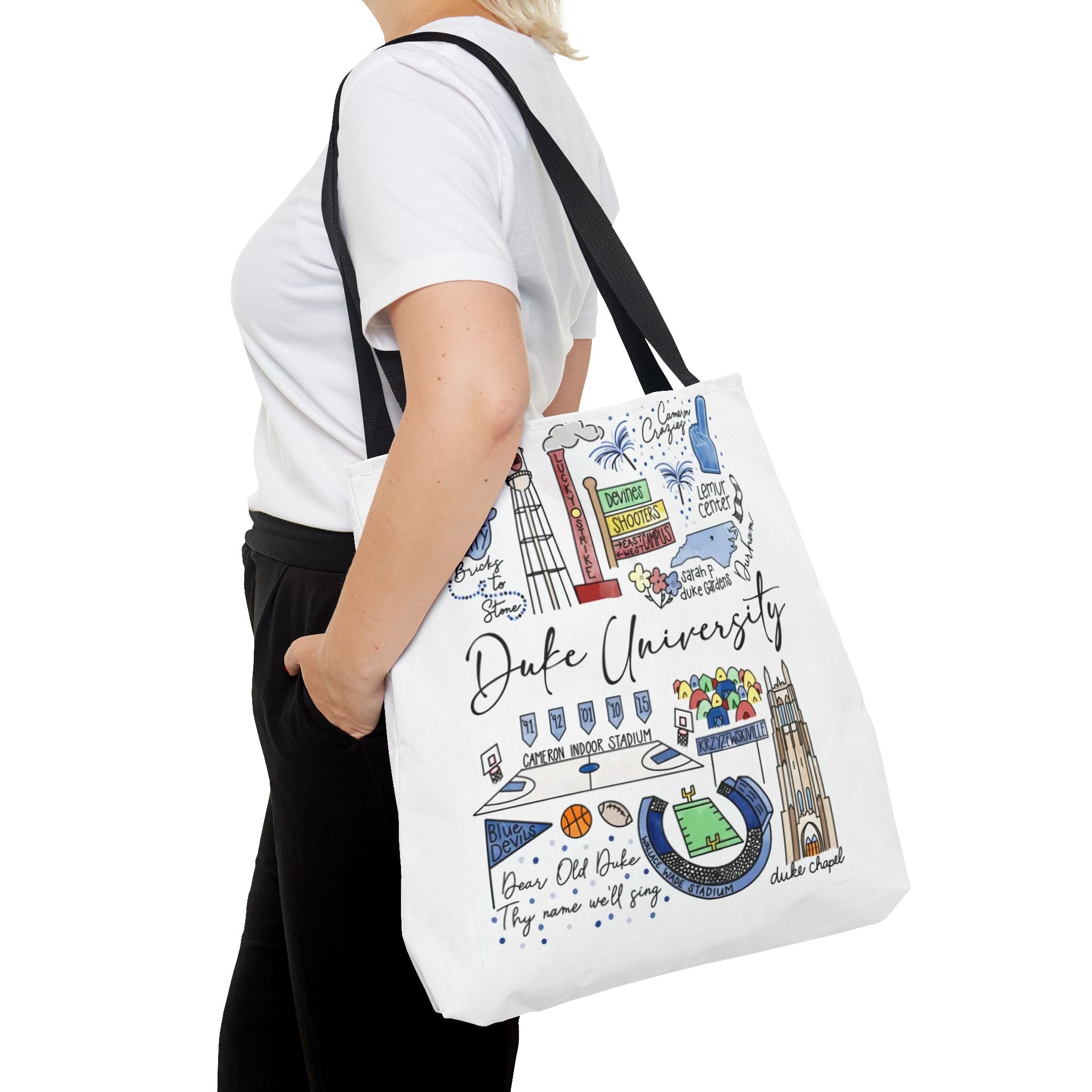 Duke University Tote Bag, College Spirit Bag, Campus Life Accessory, School Pride Gift, Eco-Friendly Shopping Bag