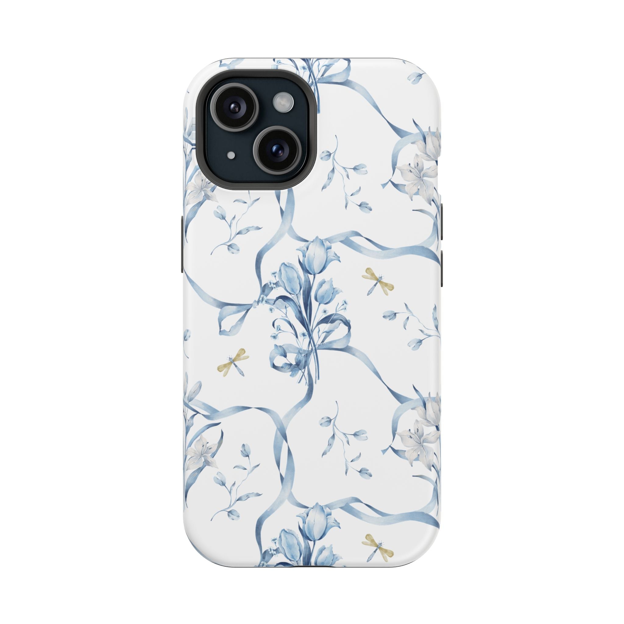Customizable: Blue Floral-Inspired Phone Case