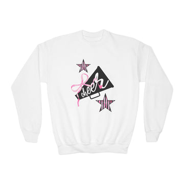 Customizable Cheer Youth Crewneck Sweatshirt for Girls, Personalized Cheerleading Jumper, Kids Cheer Team Top, Cheerleader Gift, Cheer Squad