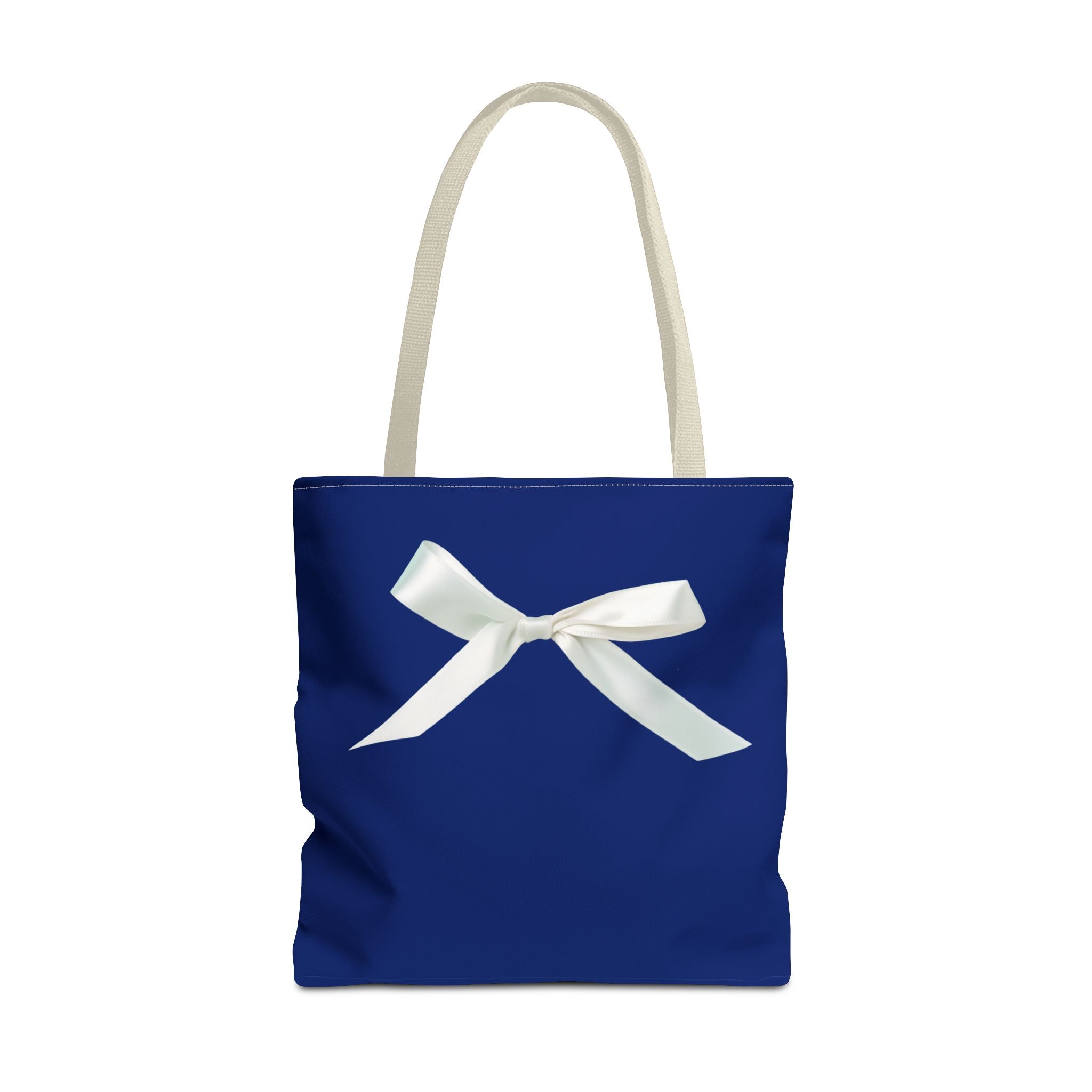 Elegant Blue Tote Bag with White Bow, Stylish Carryall, Perfect Gift for Her, Bridesmaid Tote, Wedding Accessory, Everyday Use