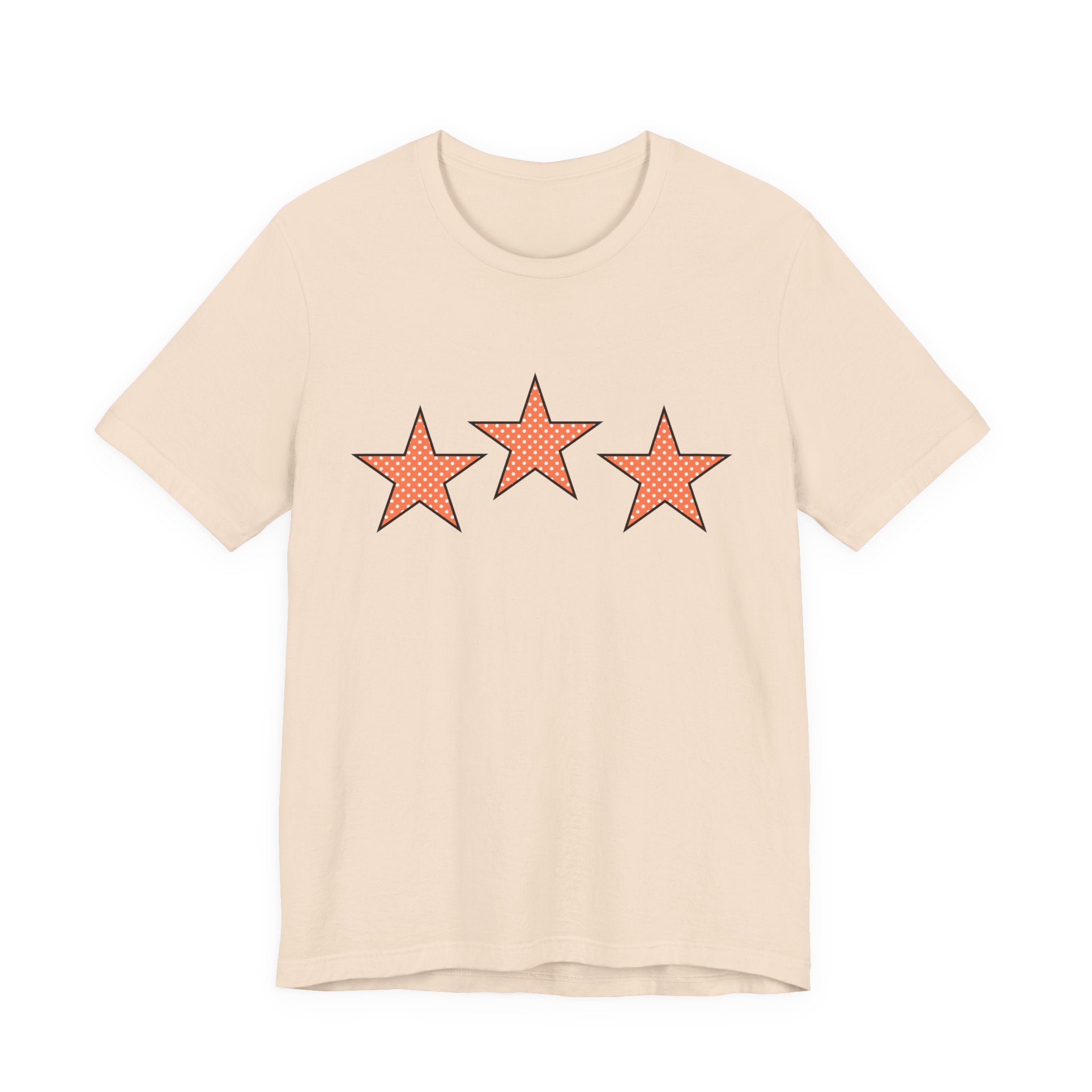 Customizable Orange & White Polka Dot Tri-Star Graphic Tee