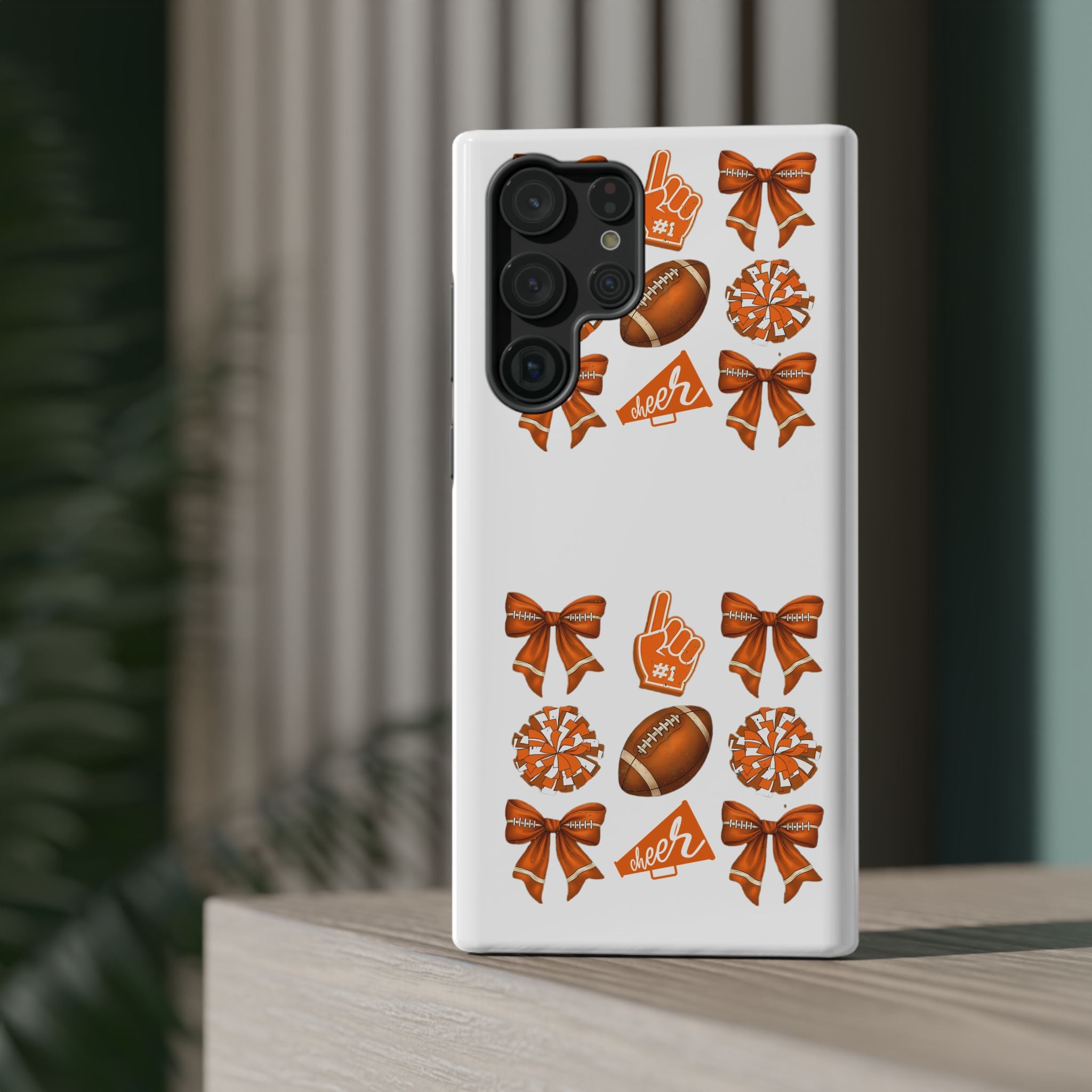 Customizable Orange-Themed Football Team Spirit Phone Case - Cheerful Accessories for Game Day, Unique Design for Fans, Sports Gift, Fall Celebrations, Team Pride