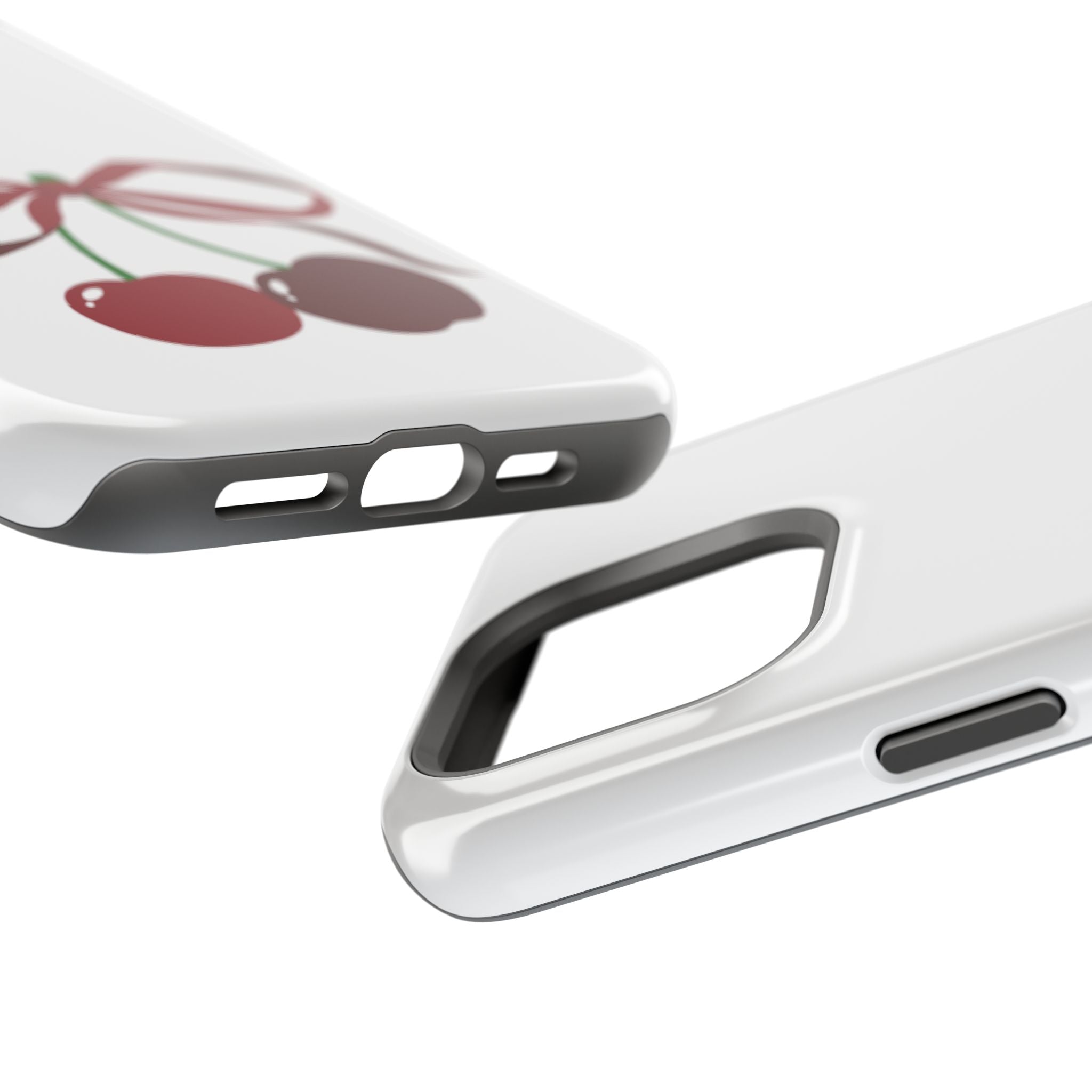 Customizable: Cherry Bow Impact-Resistant Case for Smartphones | Cute Phone Cover | Gift for Her | Cherry Lover's Accessory | Durable Phone Case