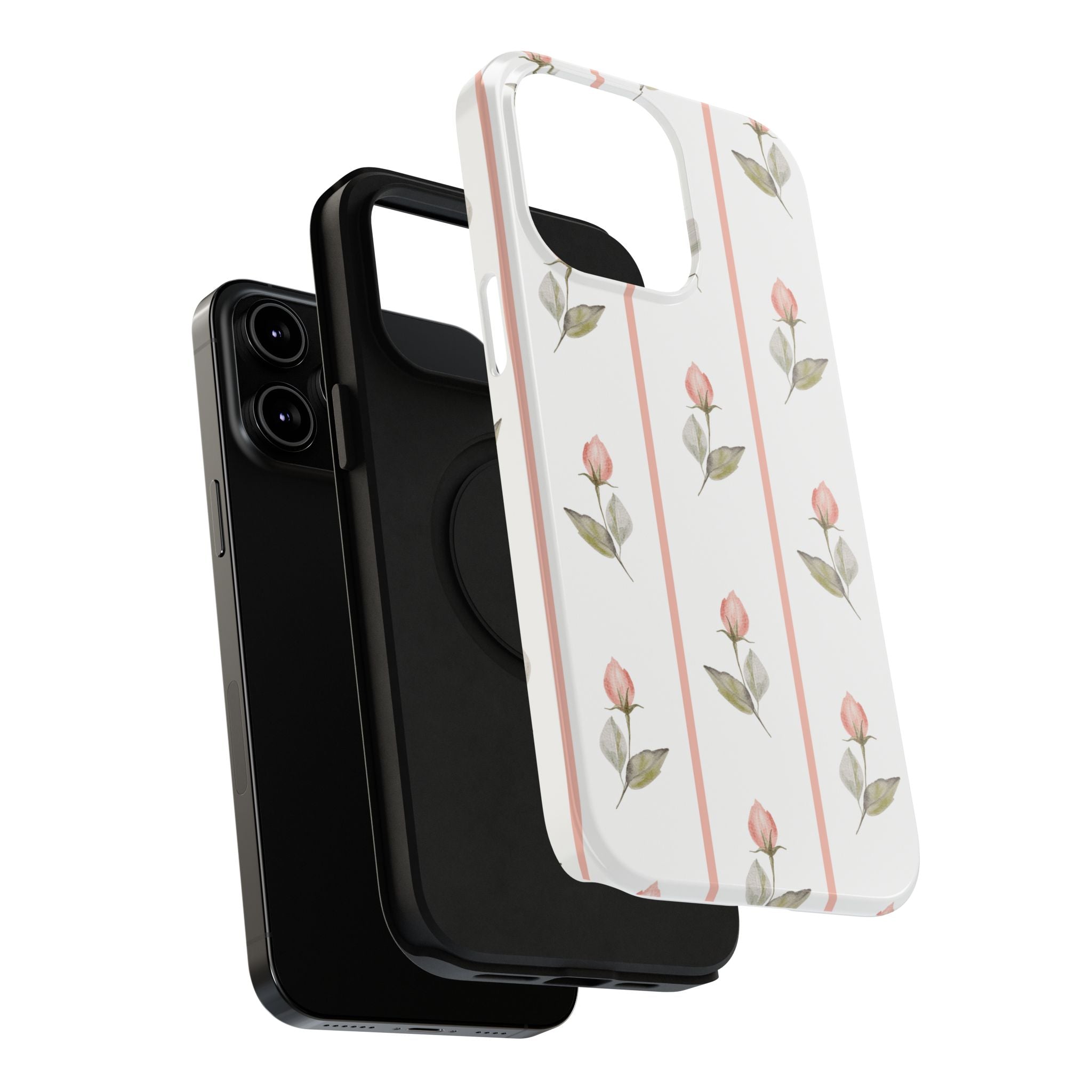 Customizable: Floral Impact-Resistant Phone Case, Chic Phone Cover