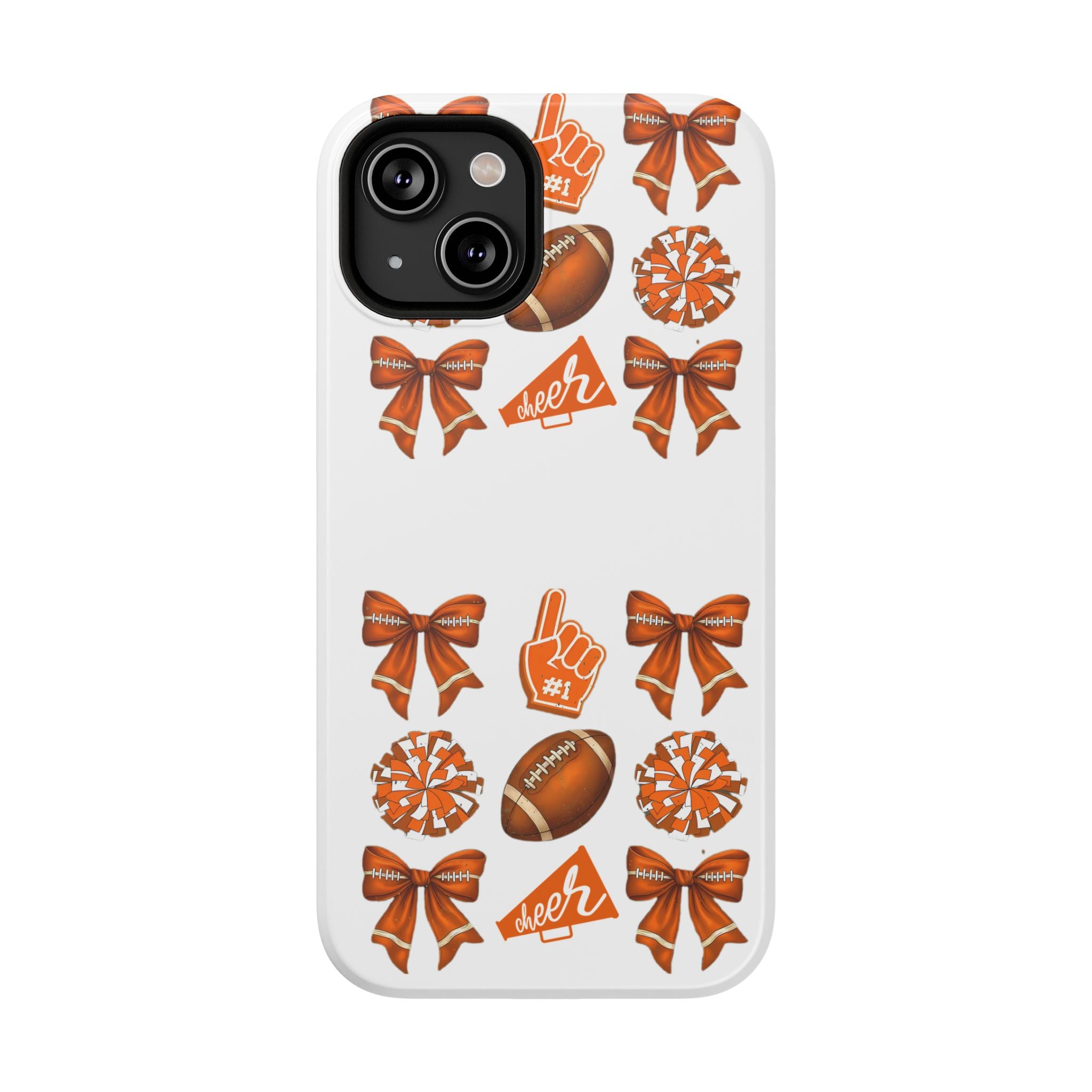 Customizable Orange-Themed Football Team Spirit Phone Case - Cheerful Accessories for Game Day, Unique Design for Fans, Sports Gift, Fall Celebrations, Team Pride