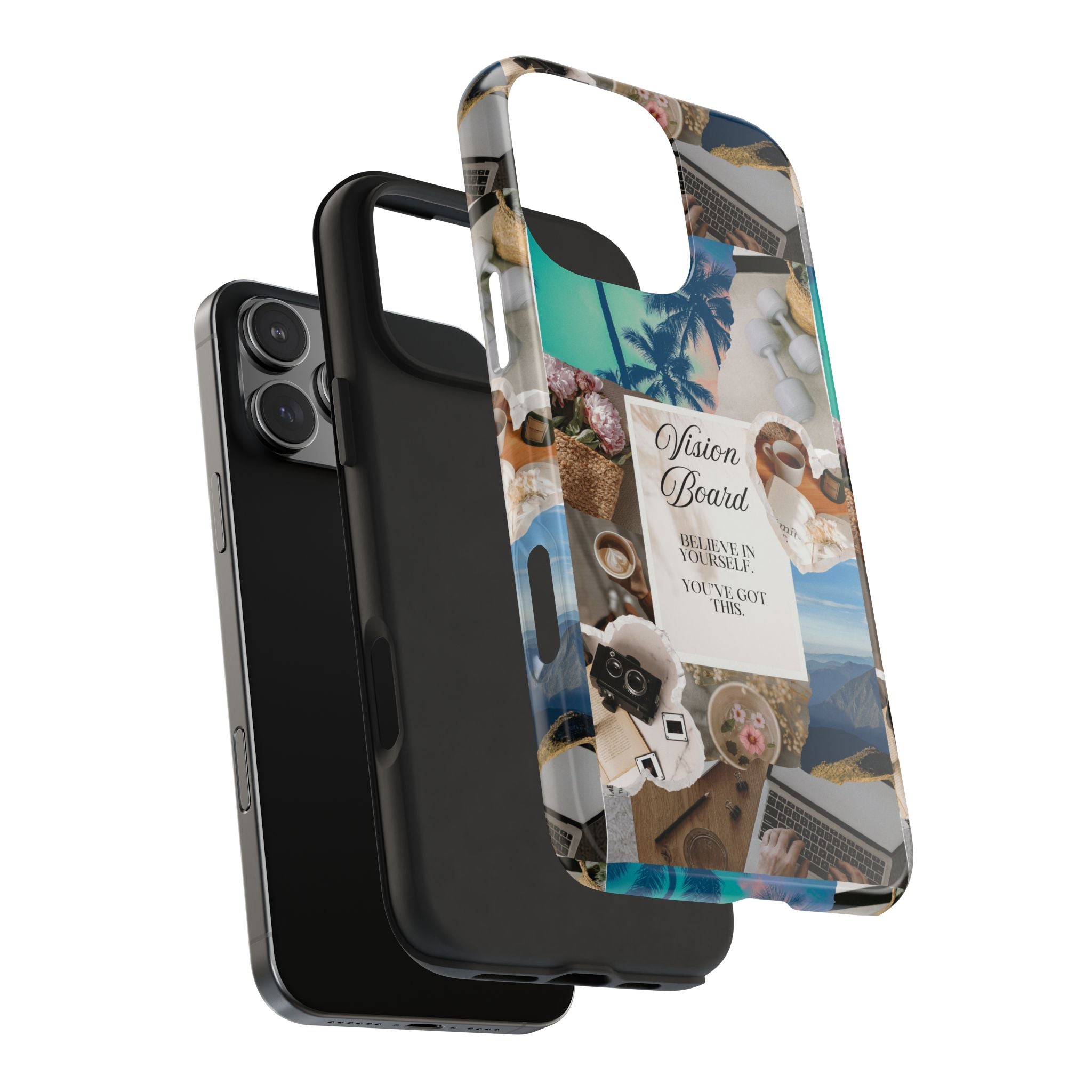Inspiring Vision Board Phone Case, Motivational Tough Case, Adventurous Gift for Her, Self-Care, Dream Big, Unique Phone Accessory