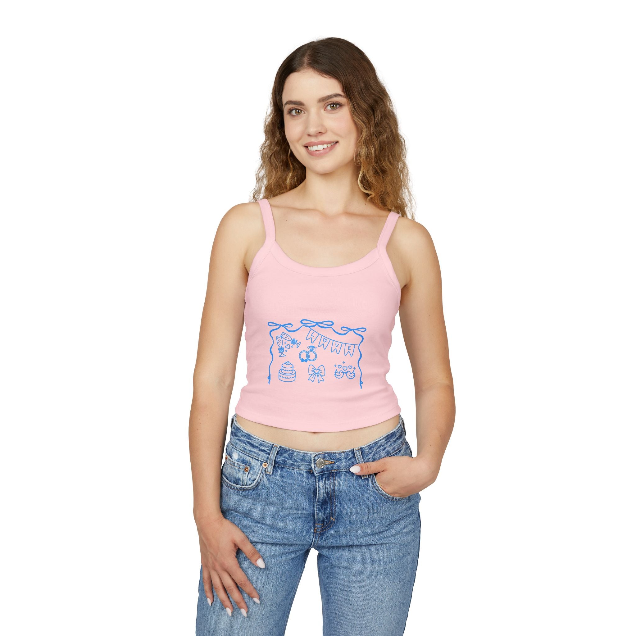Customizable Women's Bachelorette/Bride Spaghetti Strap Tank Top