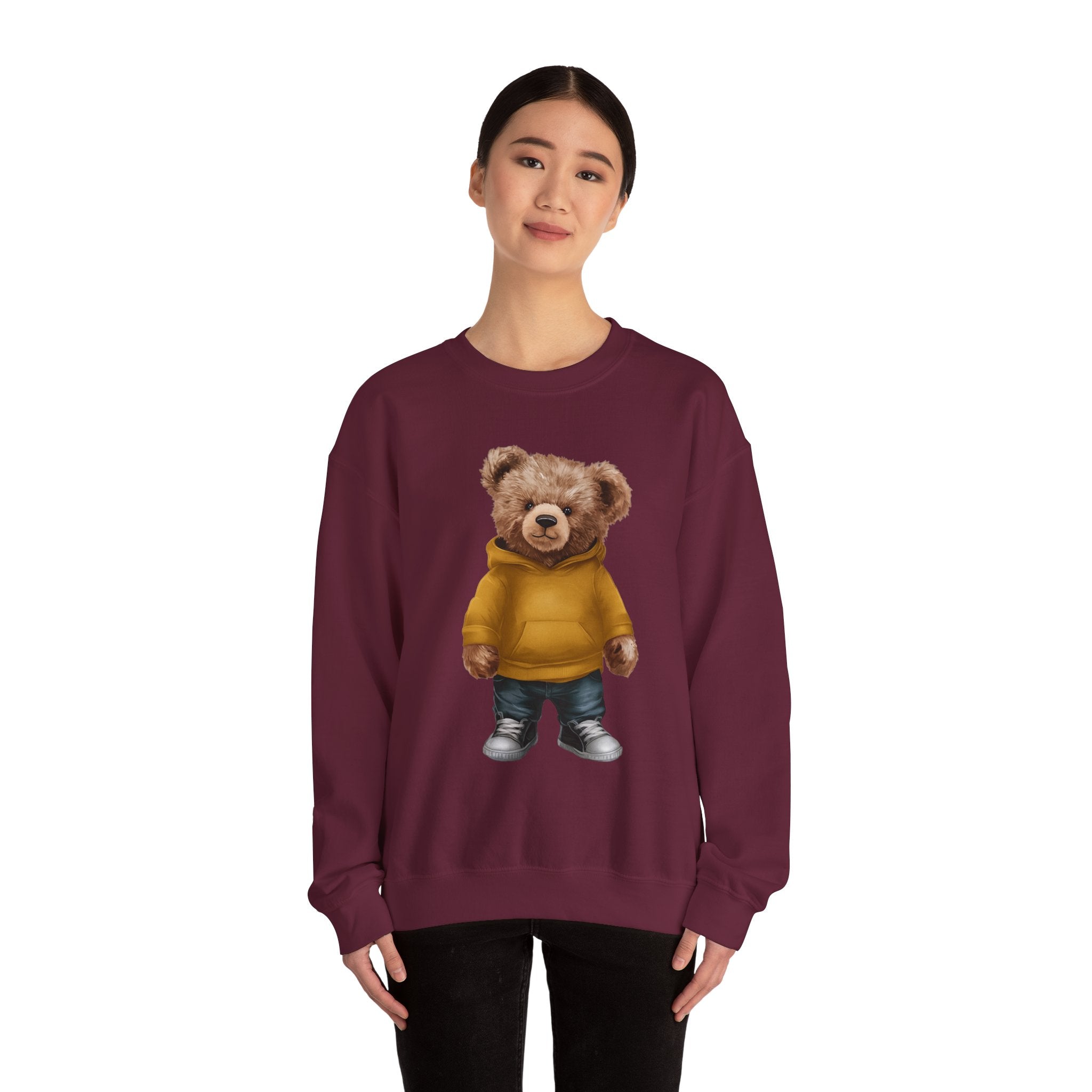 Customizable Bear with Gold Hoodie Crewneck