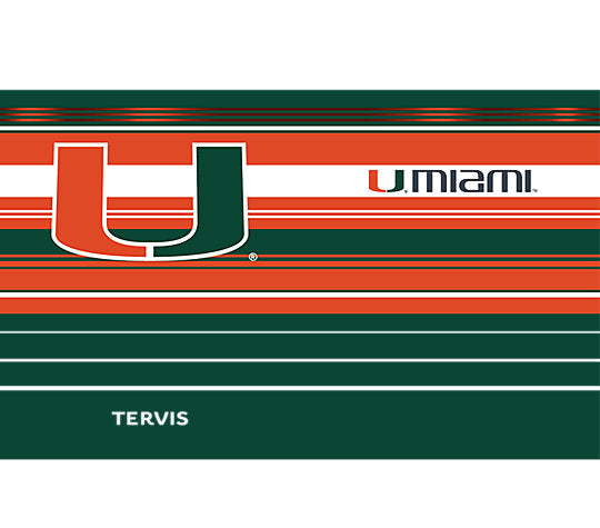 Miami Hurricanes - NCAA Hype Stripes Stainless Steel Tumbler