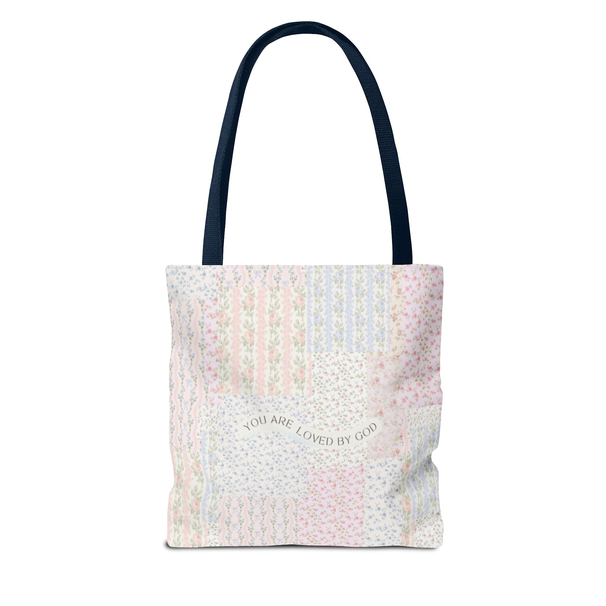 Spiritual Tote Bag with Floral Design, Inspirational Gift for Women, Church Bag, Eco-Friendly Shoulder Tote, Everyday Use