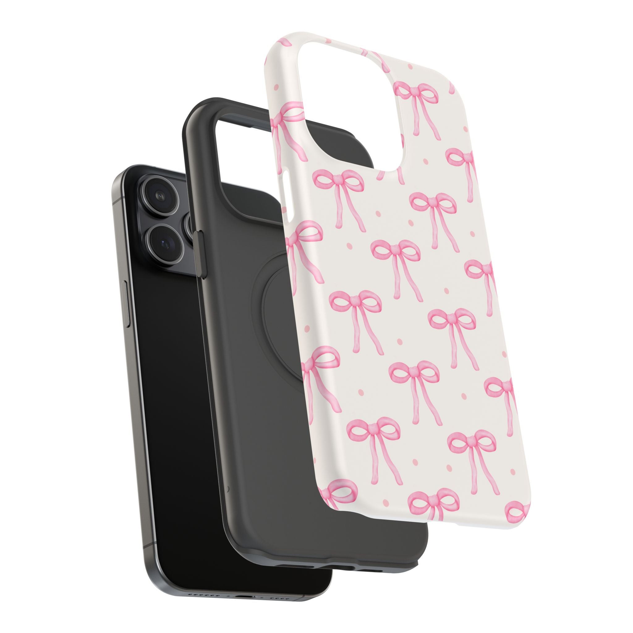 Customizable: Cute Pink Bow Impact-Resistant Phone Case