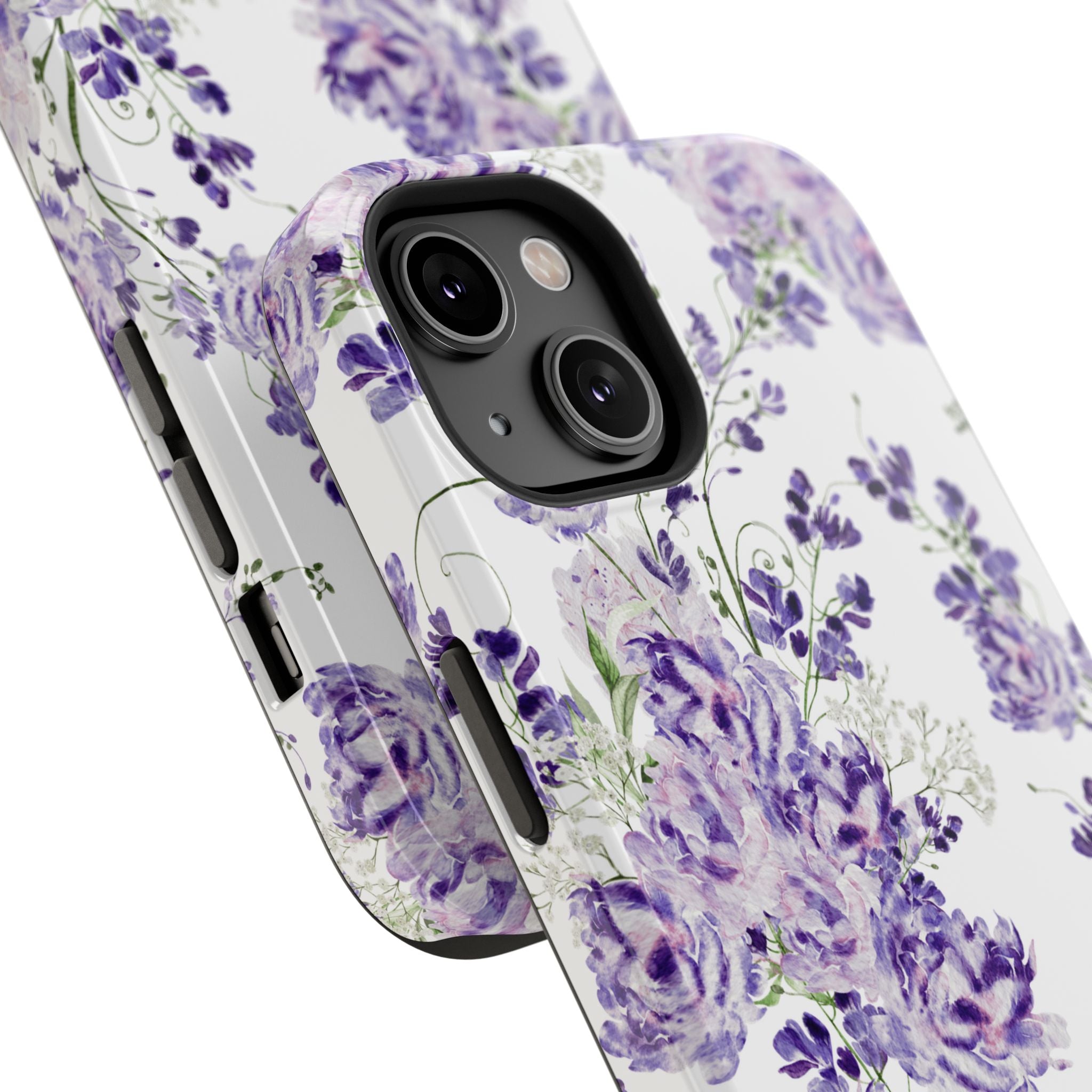 Customizable: Purple Floral Impact-Resistant Phone Case