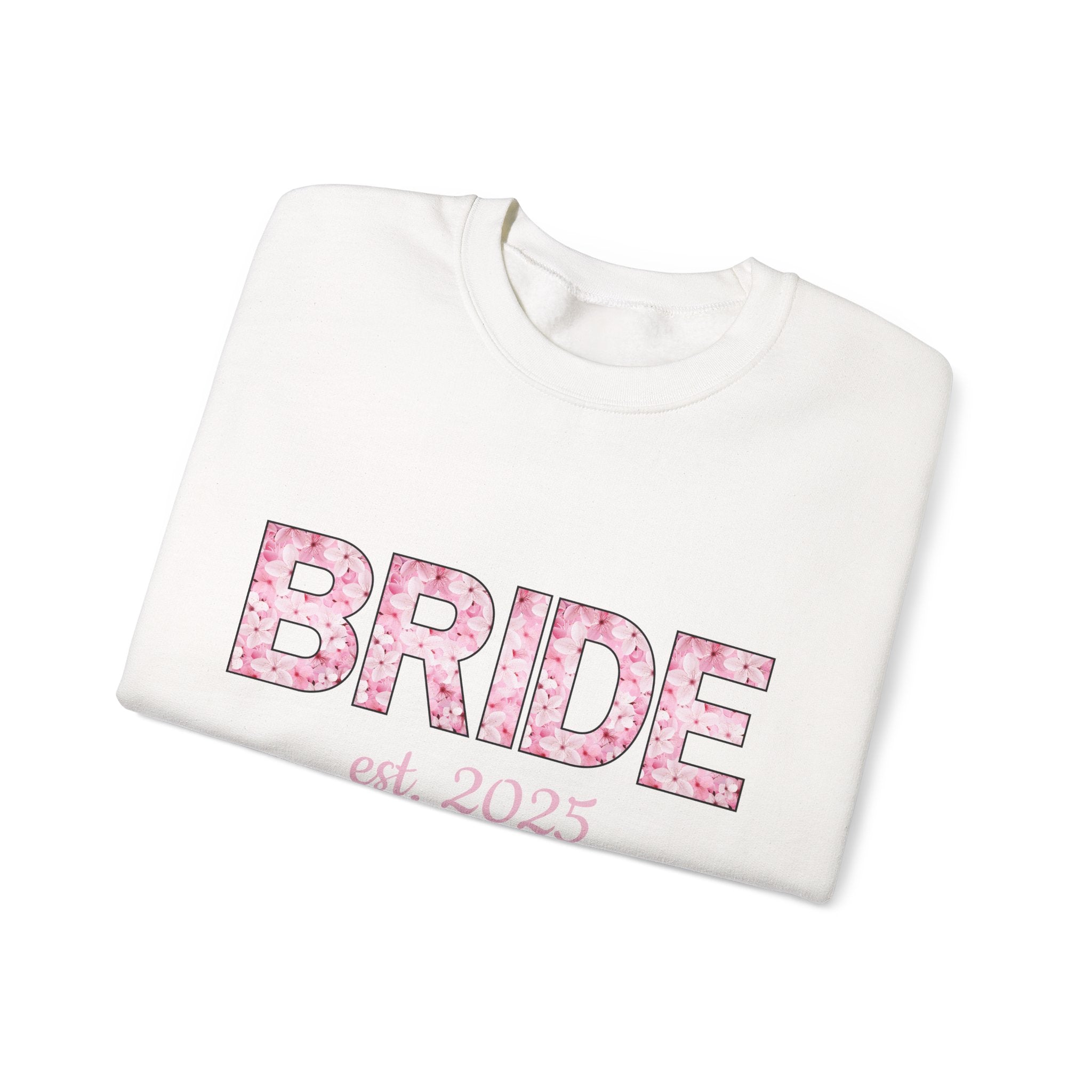 Floral Bride Sweatshirt - Customizable Wedding Date and Name