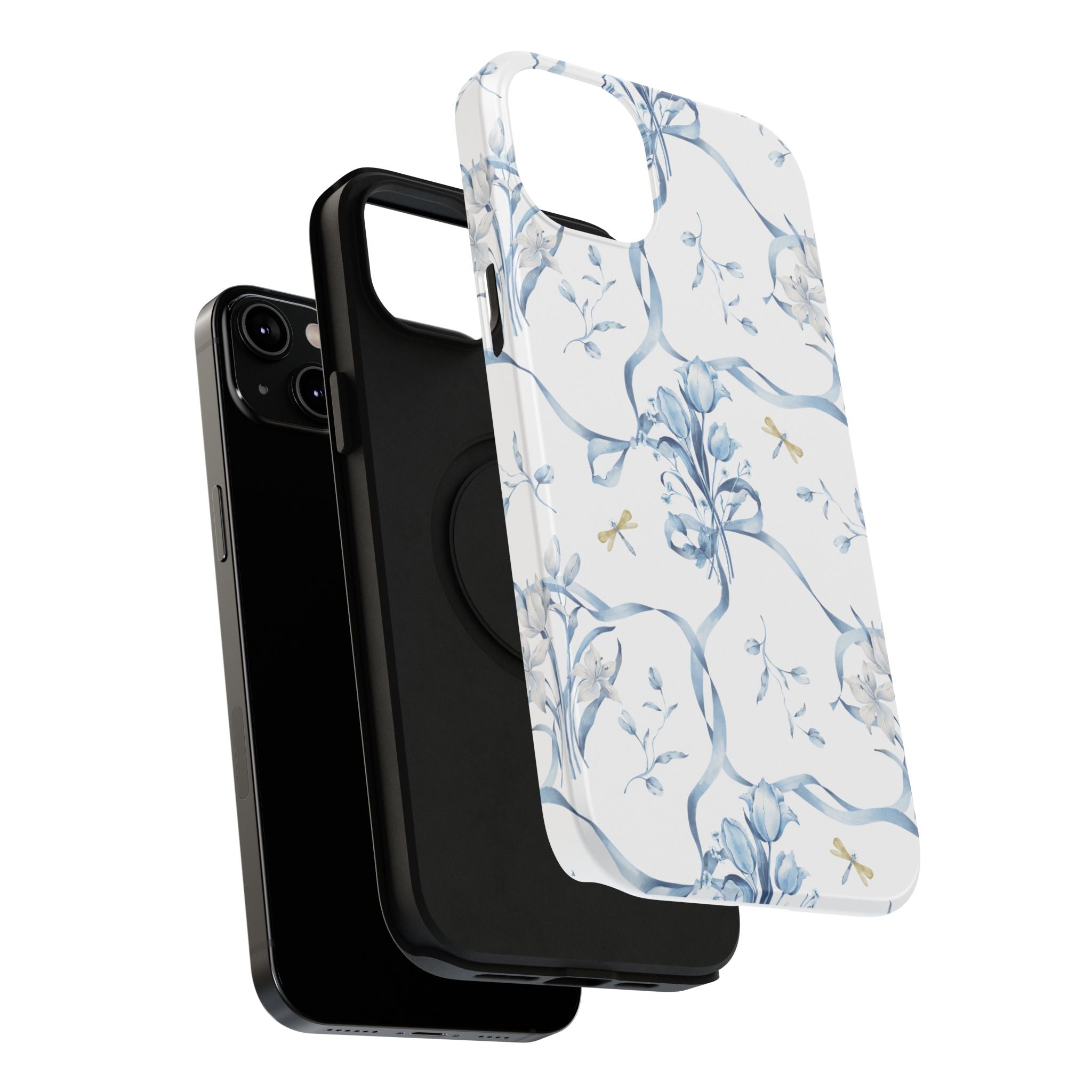 Customizable: Blue Floral-Inspired Phone Case
