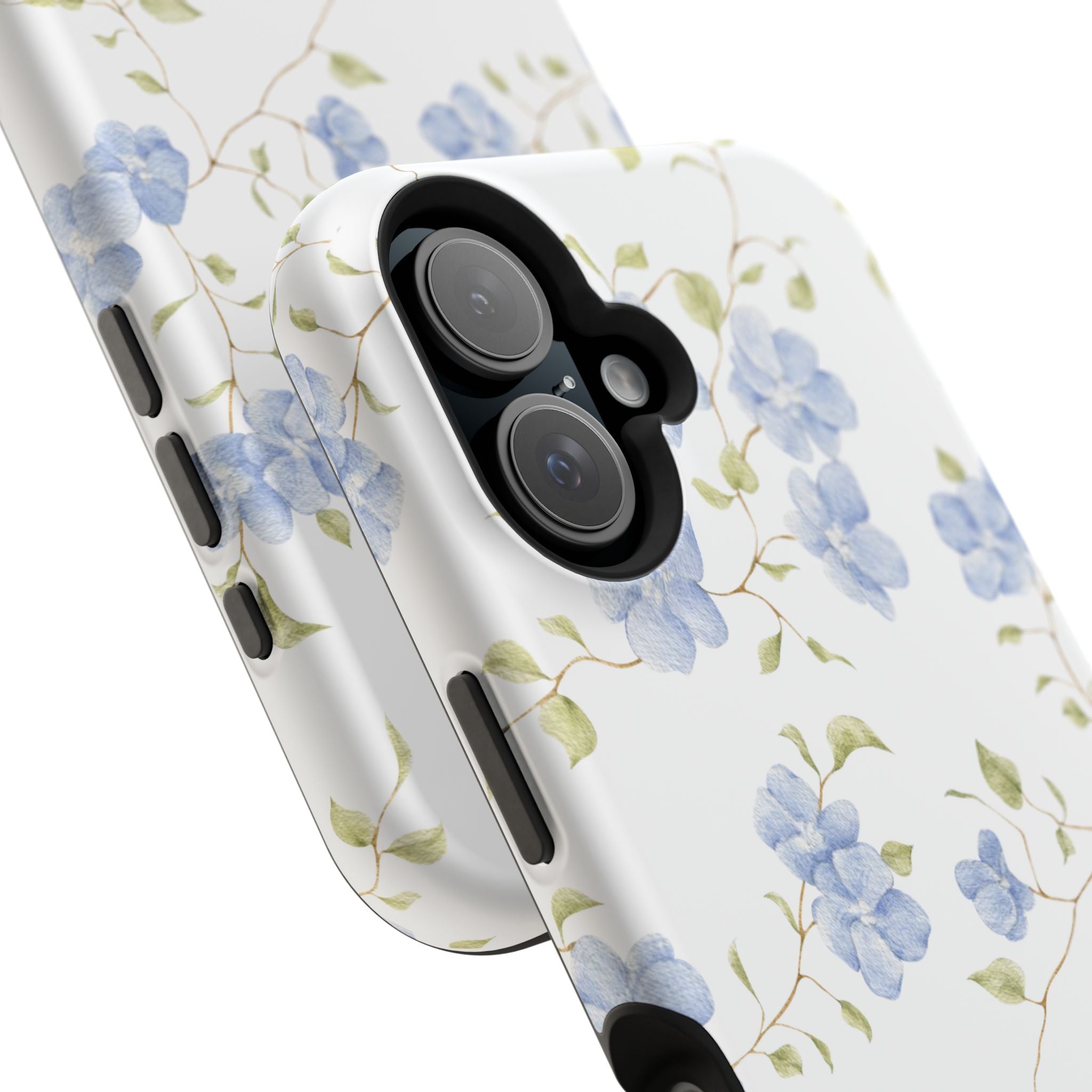 Customizable: Blue Floral Impact-Resistant Phone Case