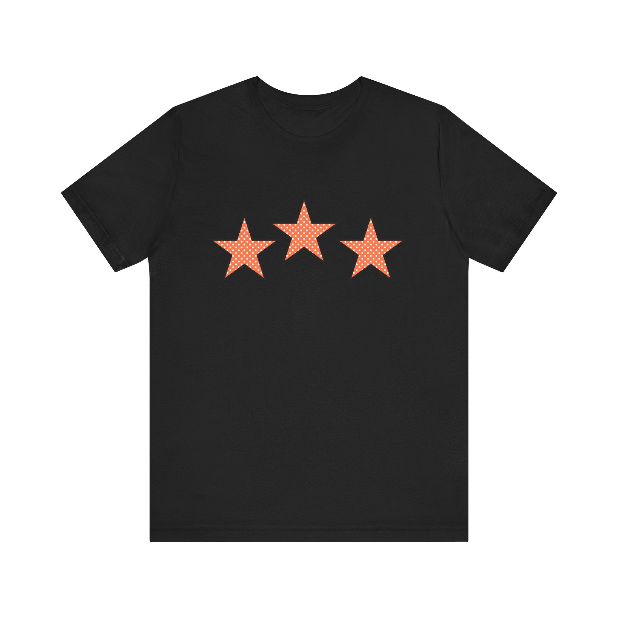 Customizable Orange & White Polka Dot Tri-Star Graphic Tee
