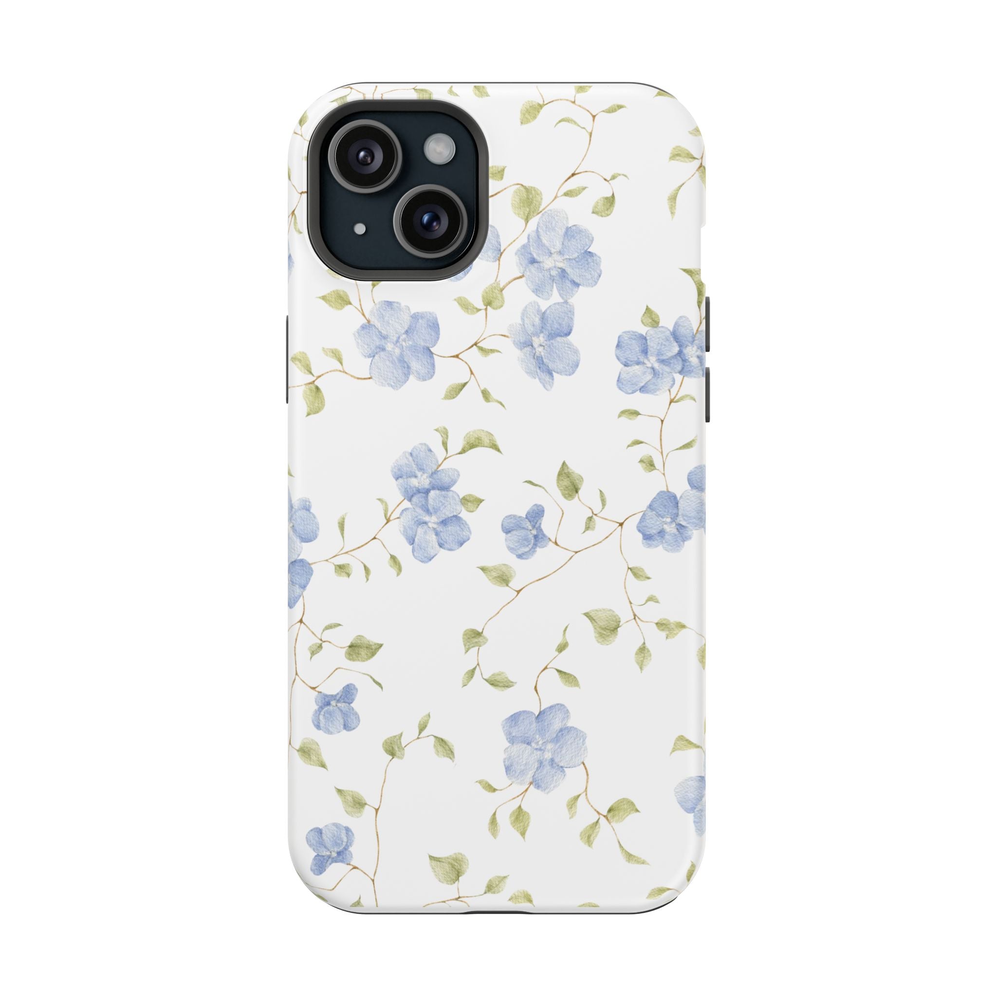 Customizable: Blue Floral Impact-Resistant Phone Case