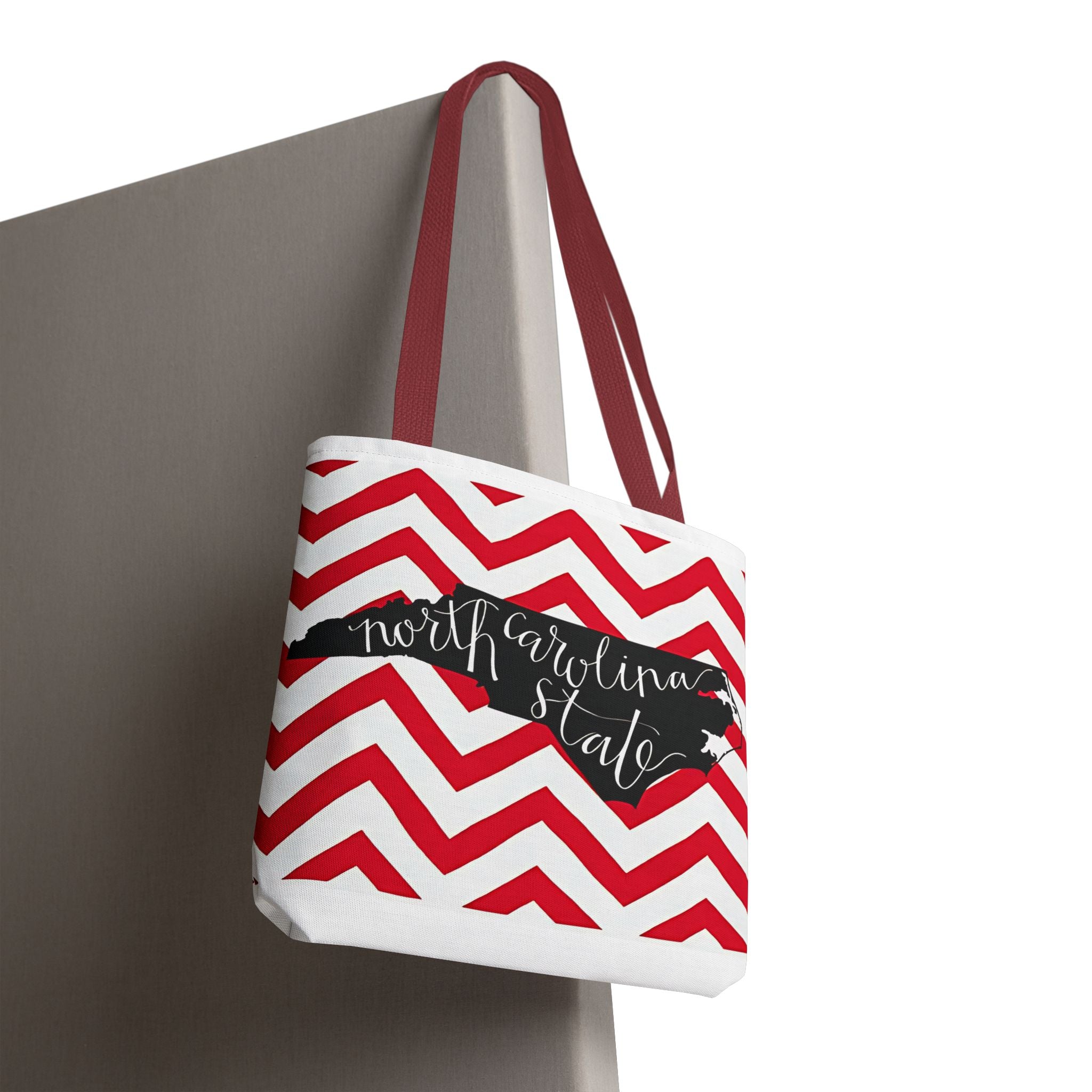 North Carolina Tote Bag, Stylish Chevron Pattern, Beach Essentials, Reusable Grocery Bag, Gift for Travelers, Southern Charm
