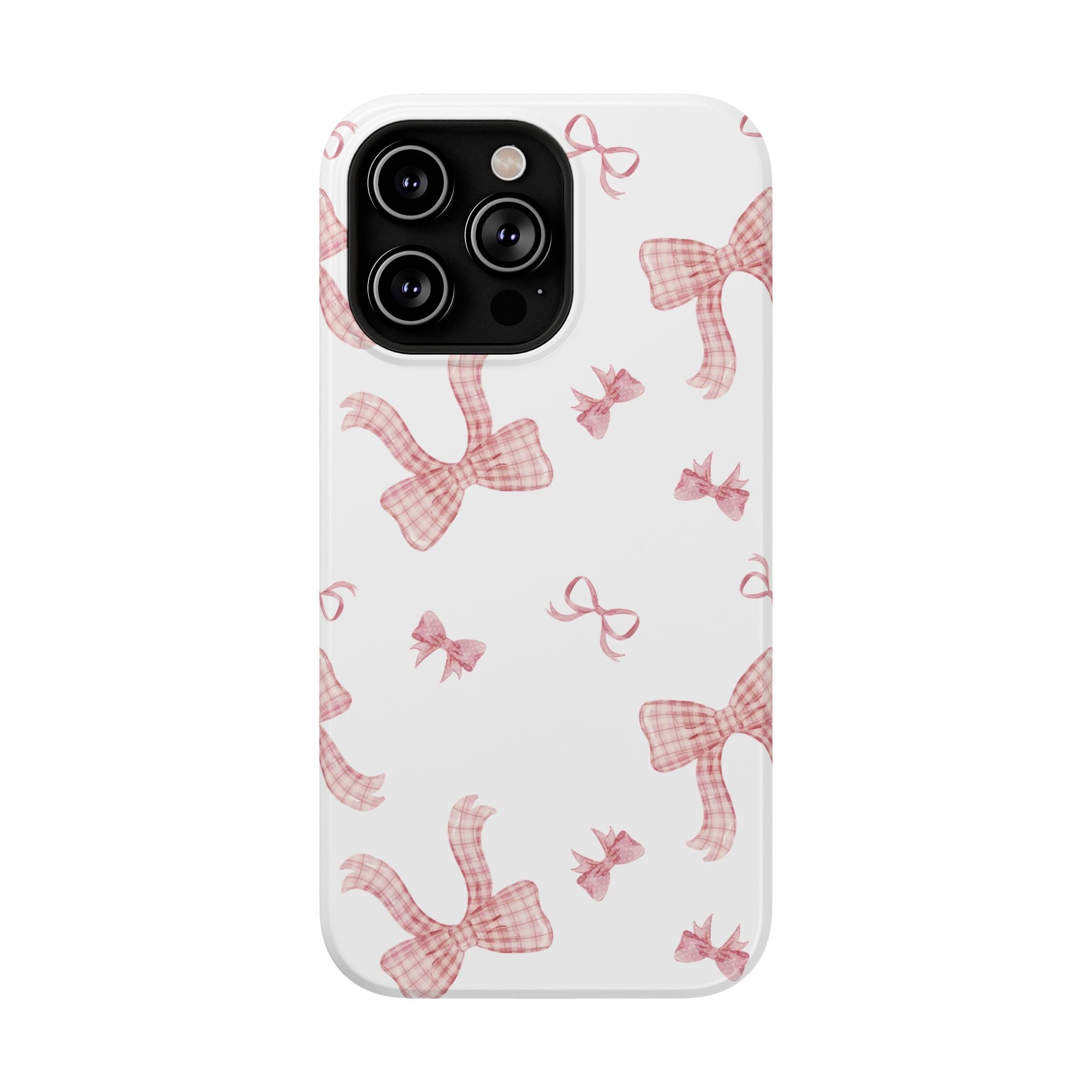 Customizable: Gingham Chic Bow Pattern Phone Case