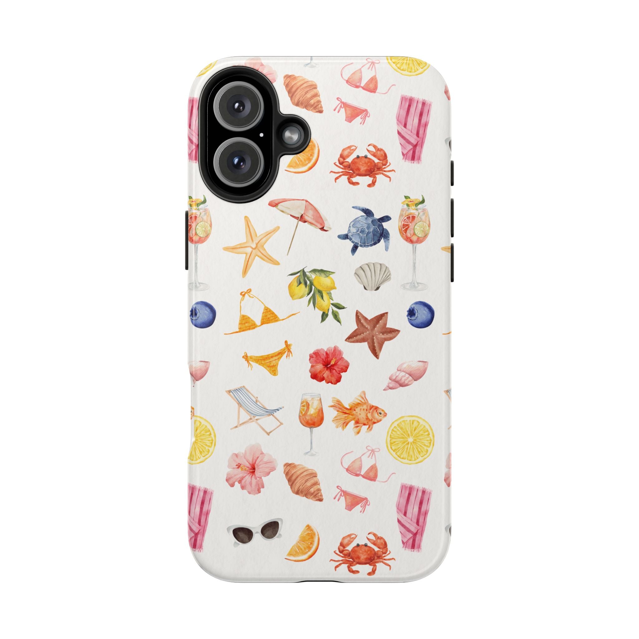 Customizable: Tropical Summer Phone Case, Vivid Coastal Design, Perfect Gift for Beach Lovers, Vacation Memories, Durable Tough Cases