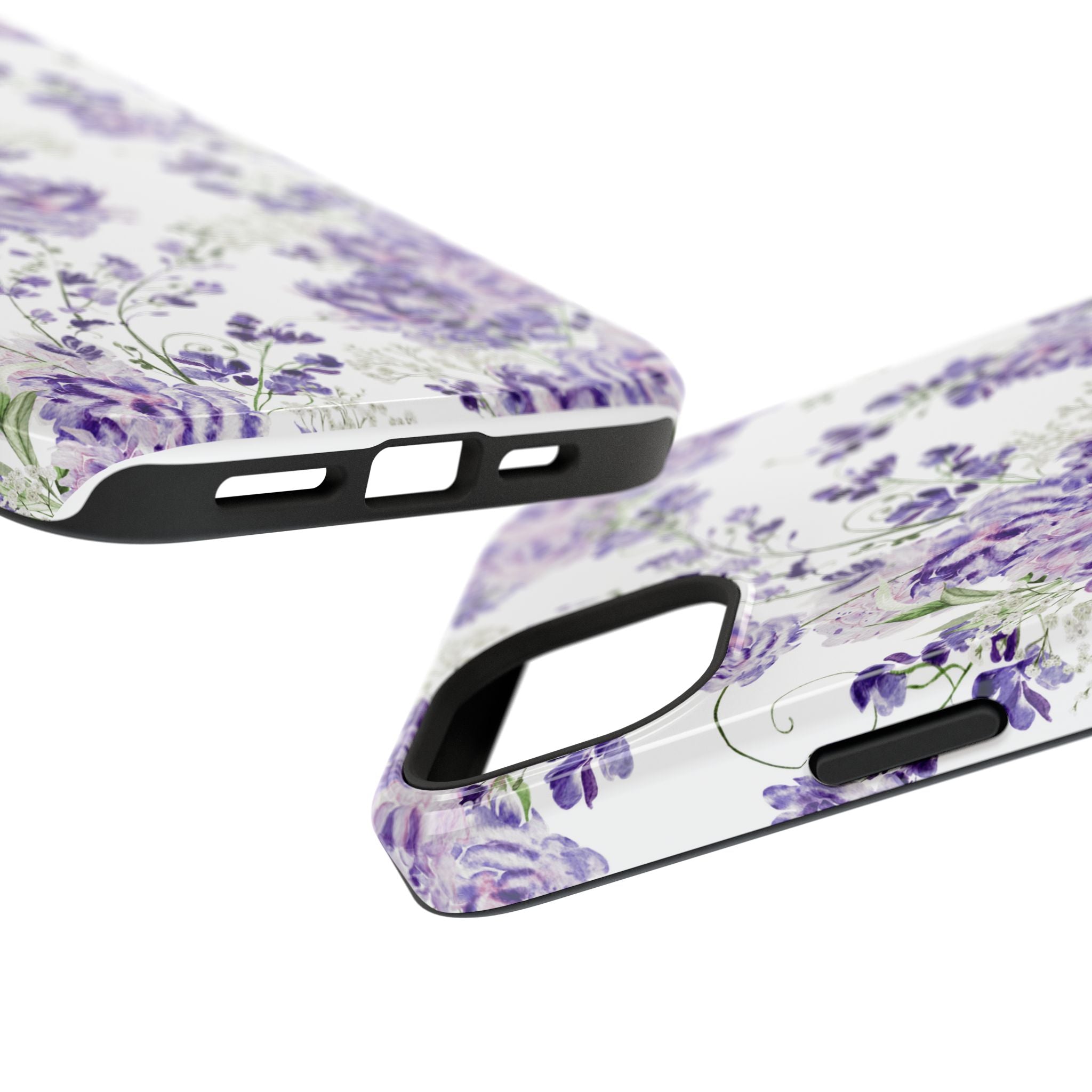 Customizable: Purple Floral Impact-Resistant Phone Case