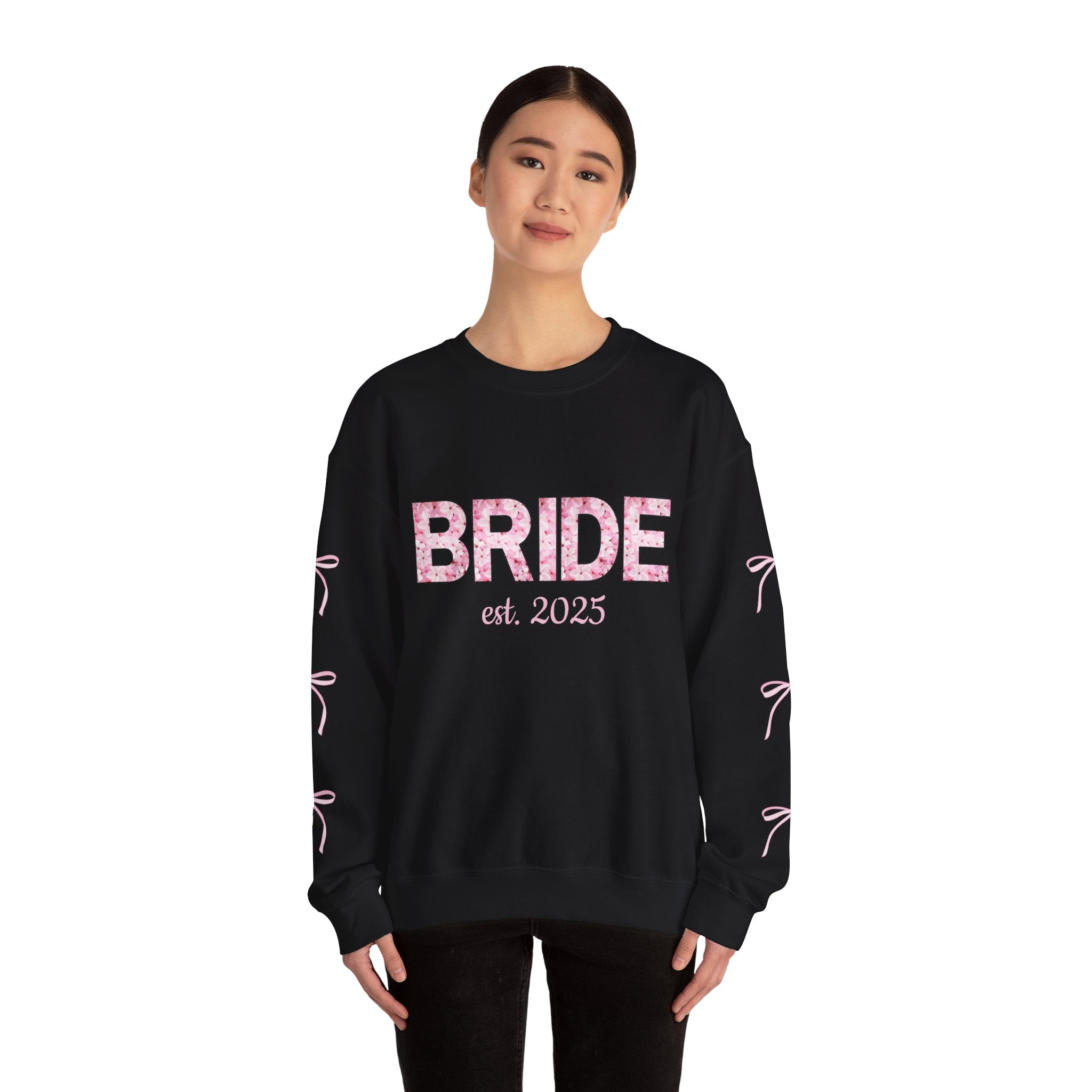 Floral Bride Sweatshirt - Customizable Wedding Date and Name