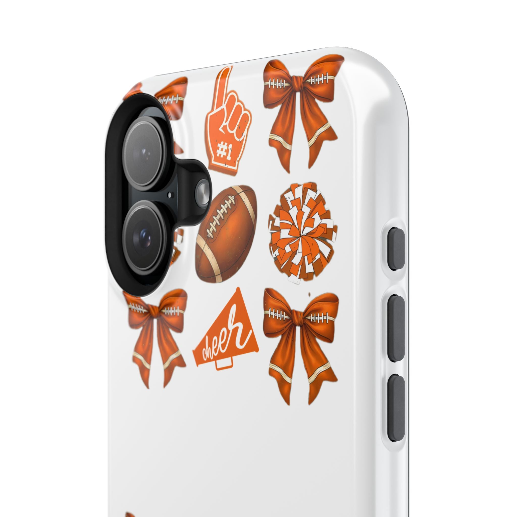 Customizable Orange-Themed Football Team Spirit Phone Case - Cheerful Accessories for Game Day, Unique Design for Fans, Sports Gift, Fall Celebrations, Team Pride