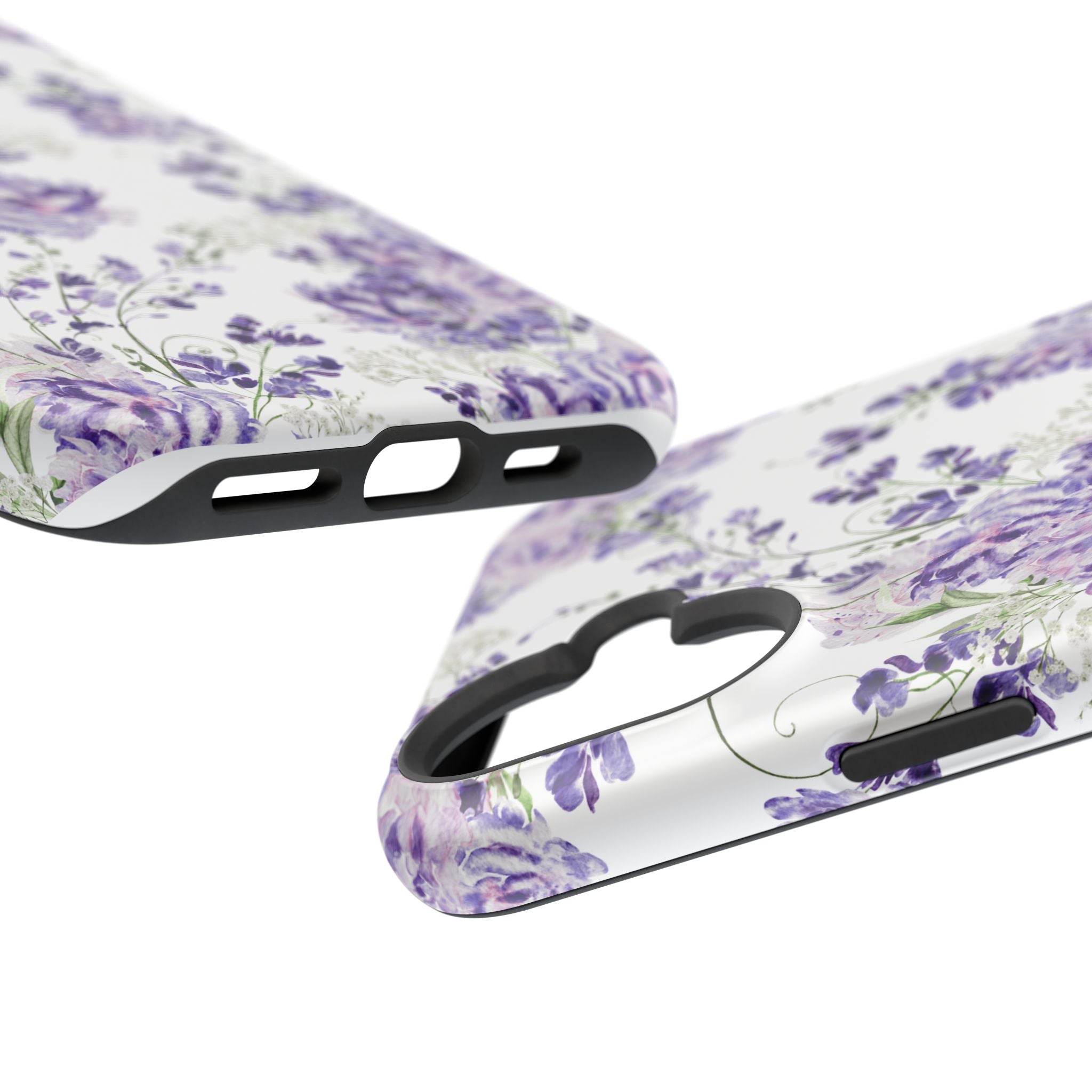 Customizable: Purple Floral Impact-Resistant Phone Case