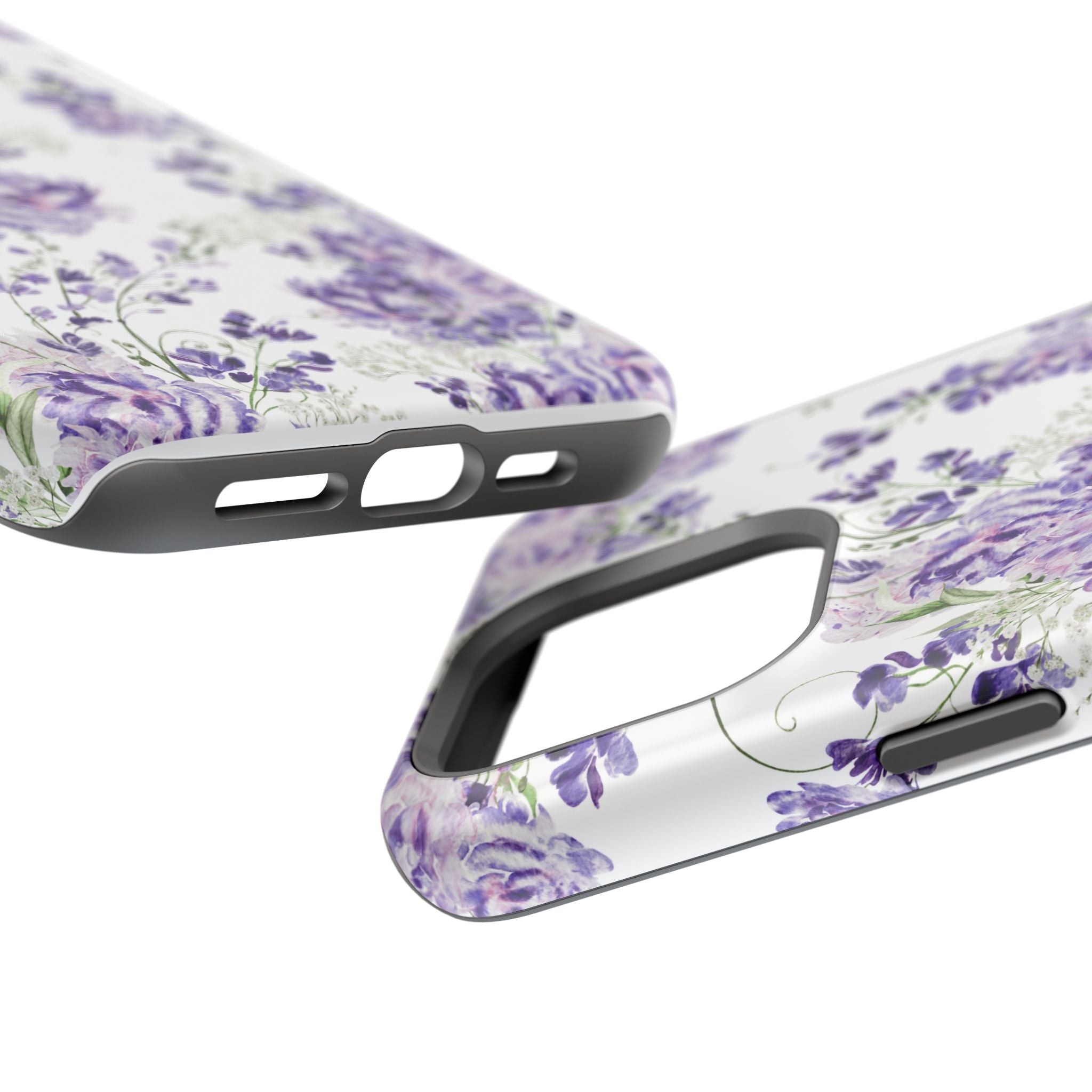 Customizable: Purple Floral Impact-Resistant Phone Case