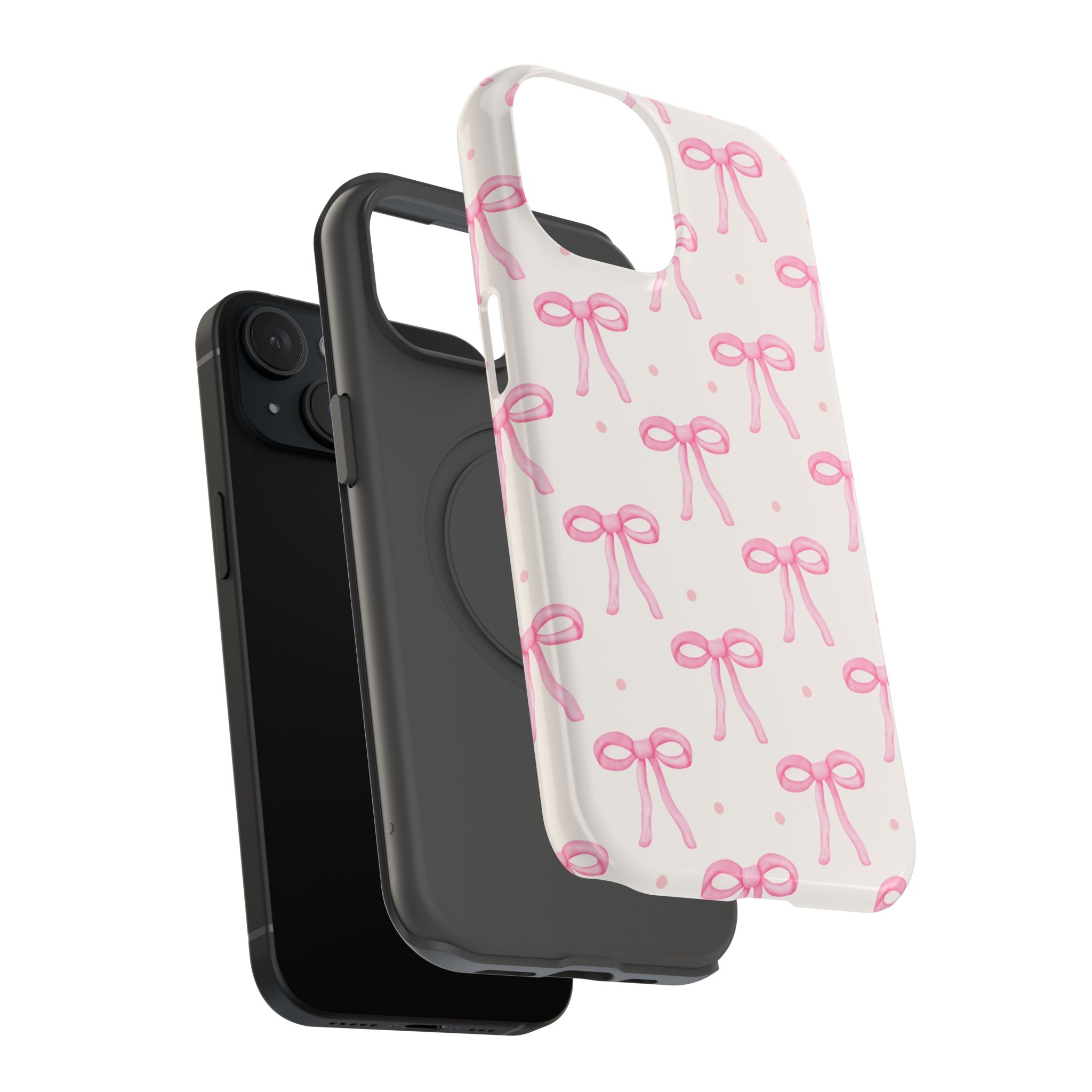 Customizable: Cute Pink Bow Impact-Resistant Phone Case