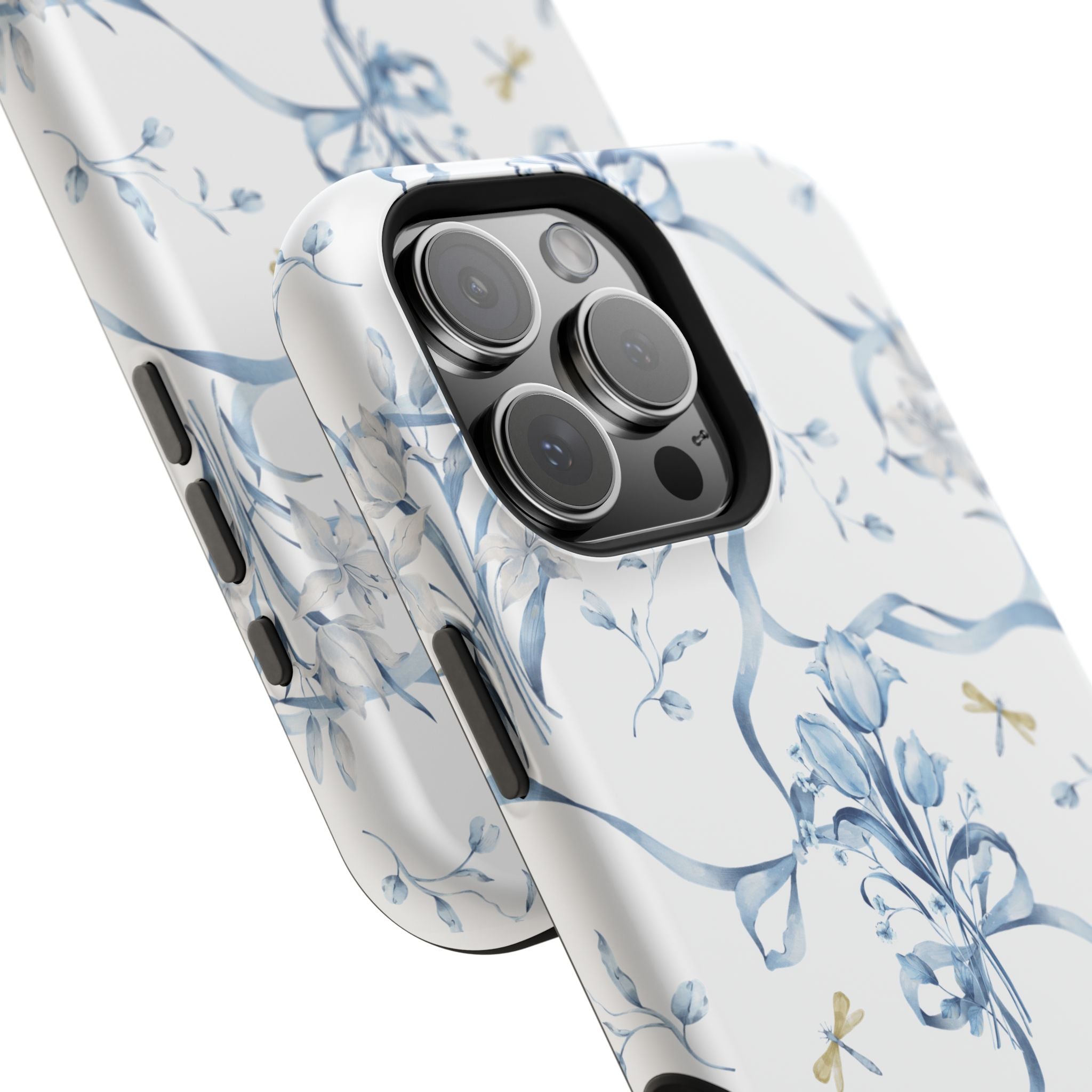 Customizable: Blue Floral-Inspired Phone Case