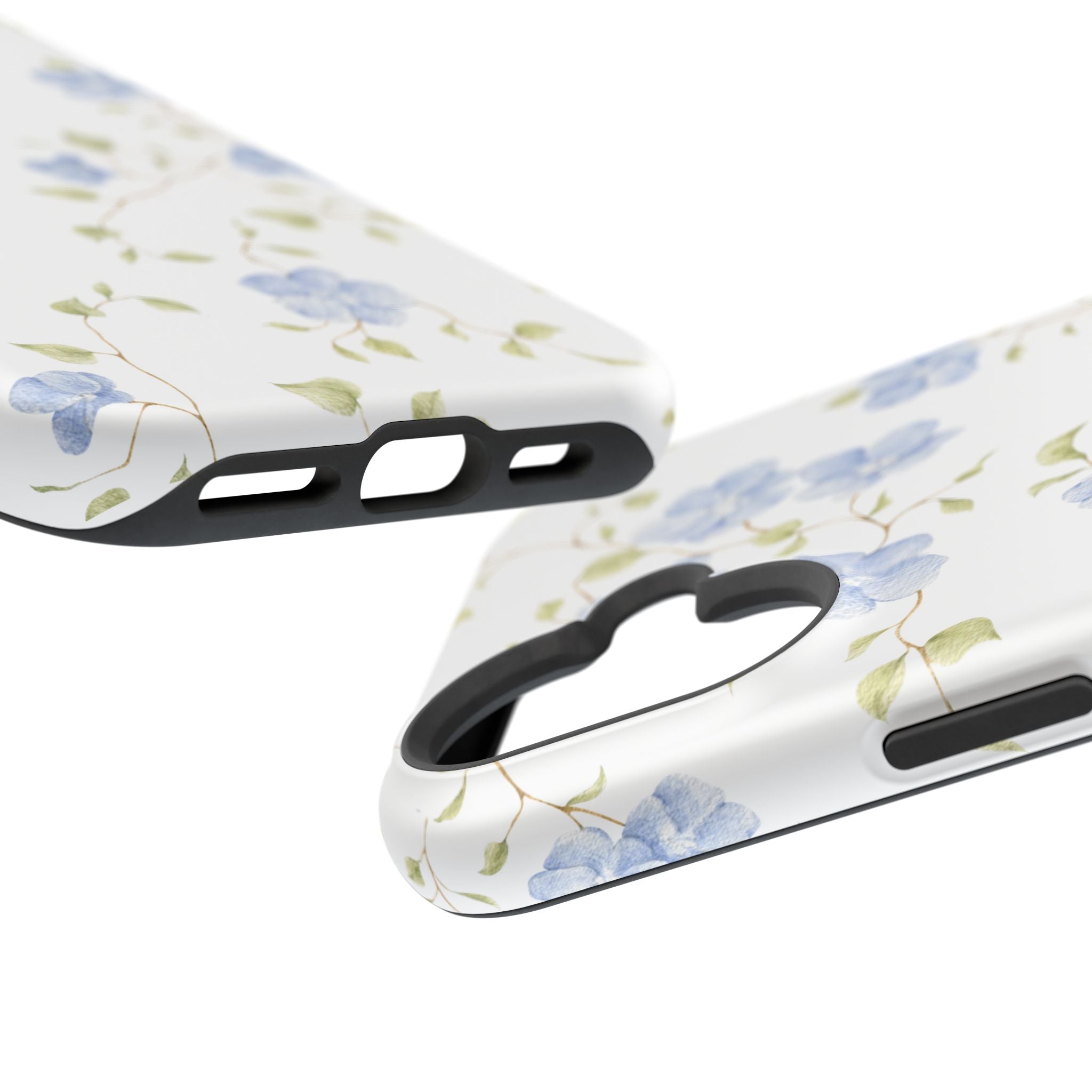 Customizable: Blue Floral Impact-Resistant Phone Case