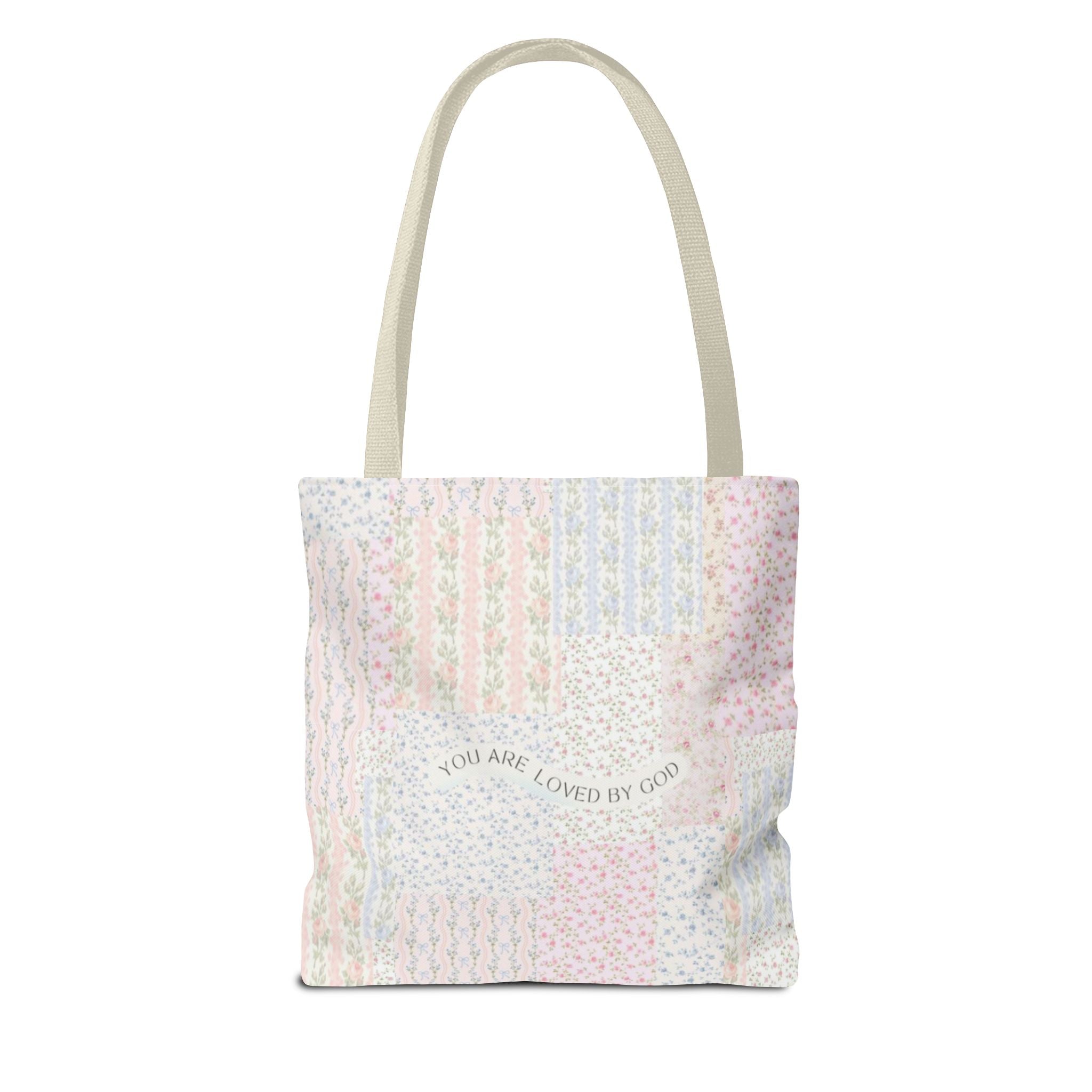 Spiritual Tote Bag with Floral Design, Inspirational Gift for Women, Church Bag, Eco-Friendly Shoulder Tote, Everyday Use