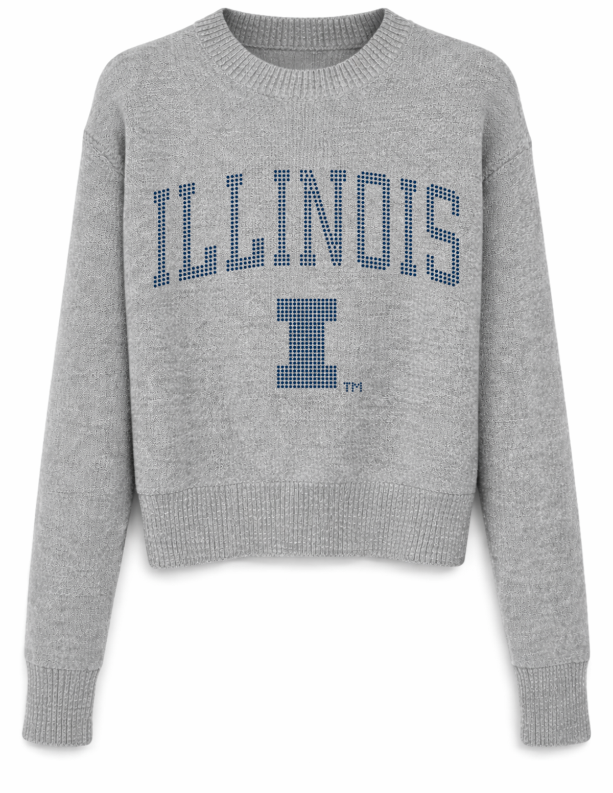 University of Illinois Rounded Gray Crewneck Sweater