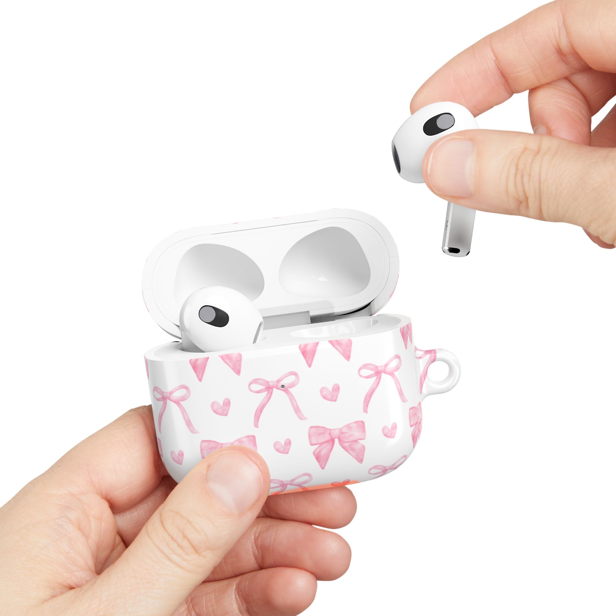 Cute Pink Bow AirPod Case Protectors, Aesthetic Earbuds Cover, Gift for Her, Stylish Tech Accessory